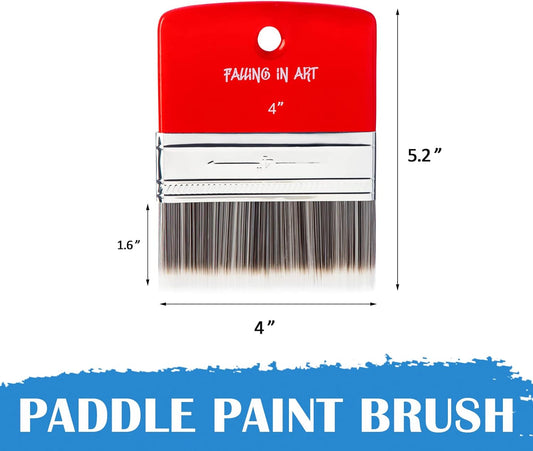 4 Inch Flat Paddle Paint Brush | Scale Brush, Blending Paint Brush, Wide Flat Paint Brushes for Oil and Acrylic Paints