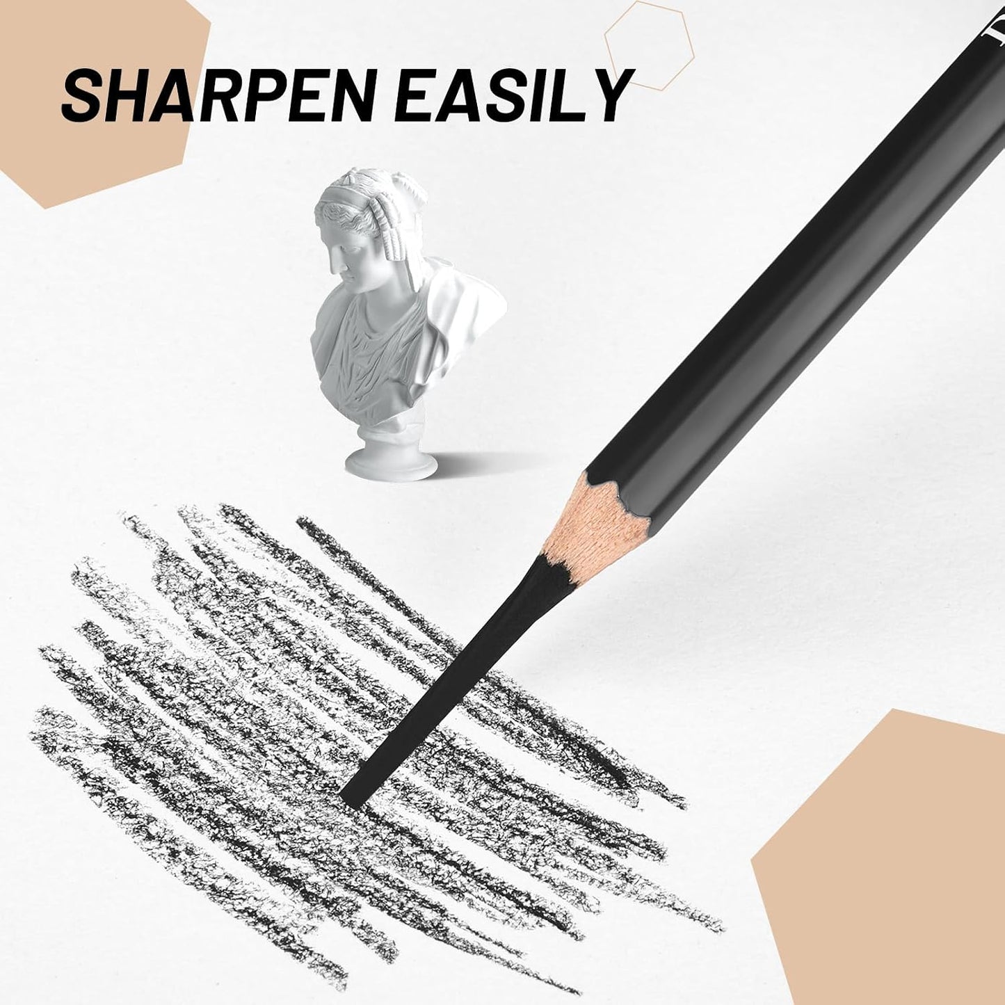 Geyoga 72 Pcs Professional Charcoal Pencils Bulk Soft Medium Hard for Drawing Charcoal Pencils for Art Painting Sketching Shading Drawing Blending Portrait Artists Students Christmas Stocking Gifts