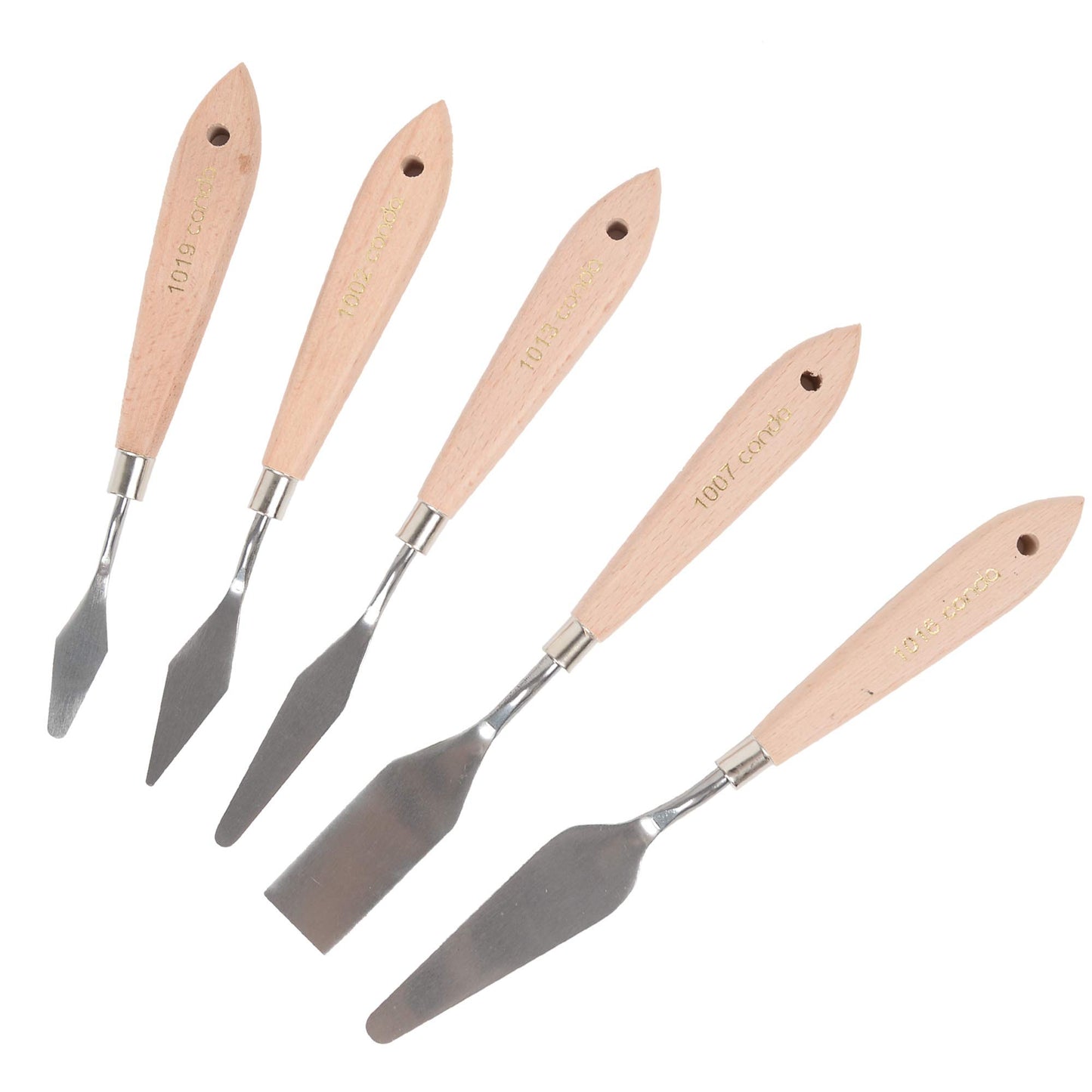 CONDA Palette Knife Set -10Pcs Stainless Steel Spatula Pallet Knife Painting Tools Metal Knives Wood Handle with Different Shapes and Sizes