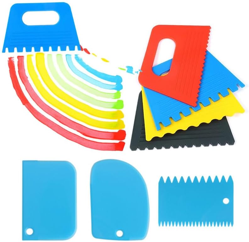7Pcs Textured Art Supplies Kit Paint Scrapers for Drawing Artists Acrylic Painting Texture Tools Canvas Spatula Set for DIY Crafts Learning Knife Pottery Oil Painting