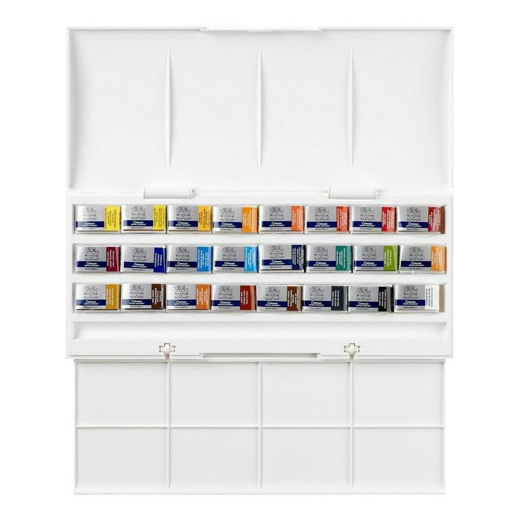 Winsor & Newton Cotman Watercolor Paint Set, 20 Colors, 5ml (0.17-oz) Tubes