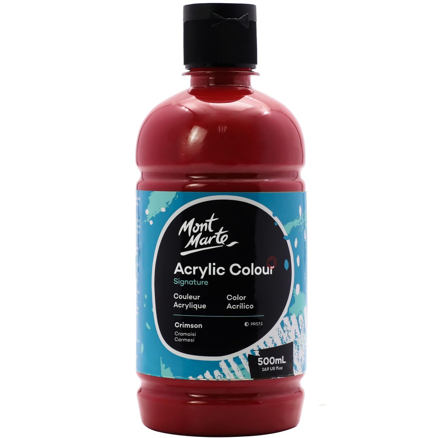 Mont Marte Signature Titanium White Acrylic Paint, 16.9oz (500ml), Semi-Matte Finish,Suitable for Canvas, Wood, Fabric, Leather, Cardboard, Paper, MDF and Crafts