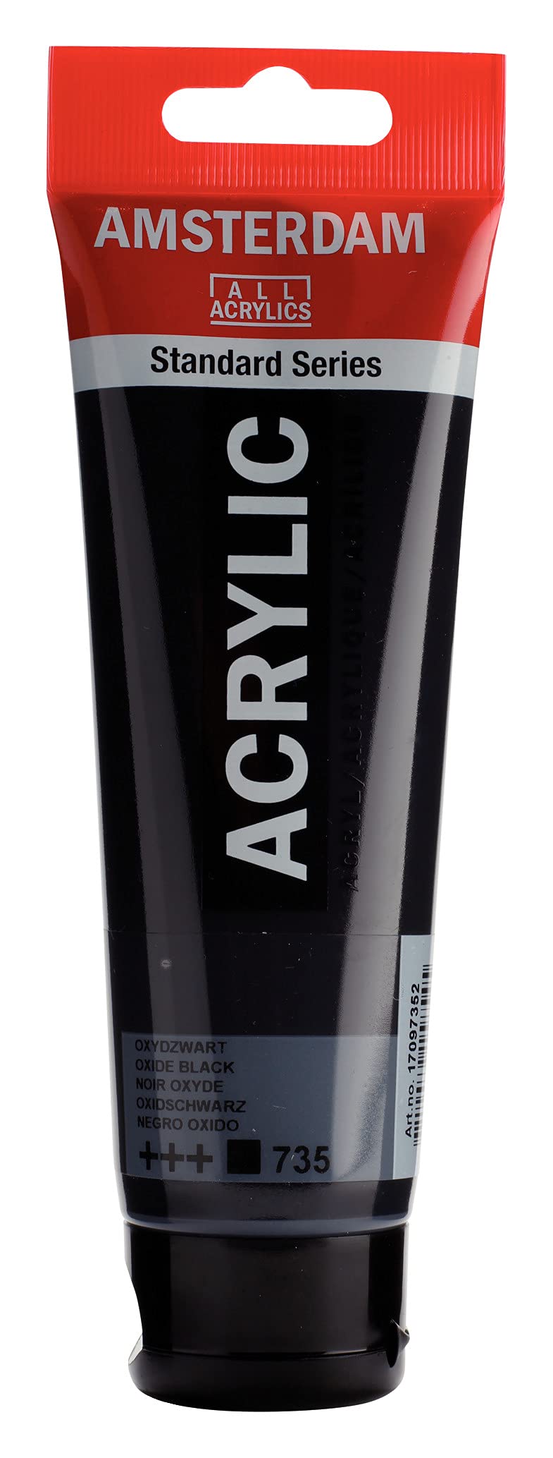 Amsterdam Standard Series Acrylic Paint Tube, Oxide Black 735, 4 fl oz | Vibrant Color with Acrylic Resin Binder, High Lightfastness, Water-Based, Strong Coverage, Visible Brush Strokes