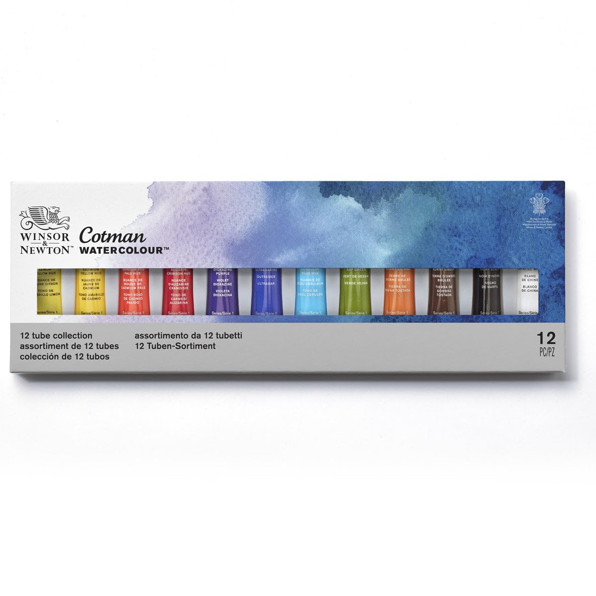 Winsor & Newton Cotman Watercolor Paint Set, Field Pocket Set, 12 Half Pan w/ Brush, Sponge, Bottle