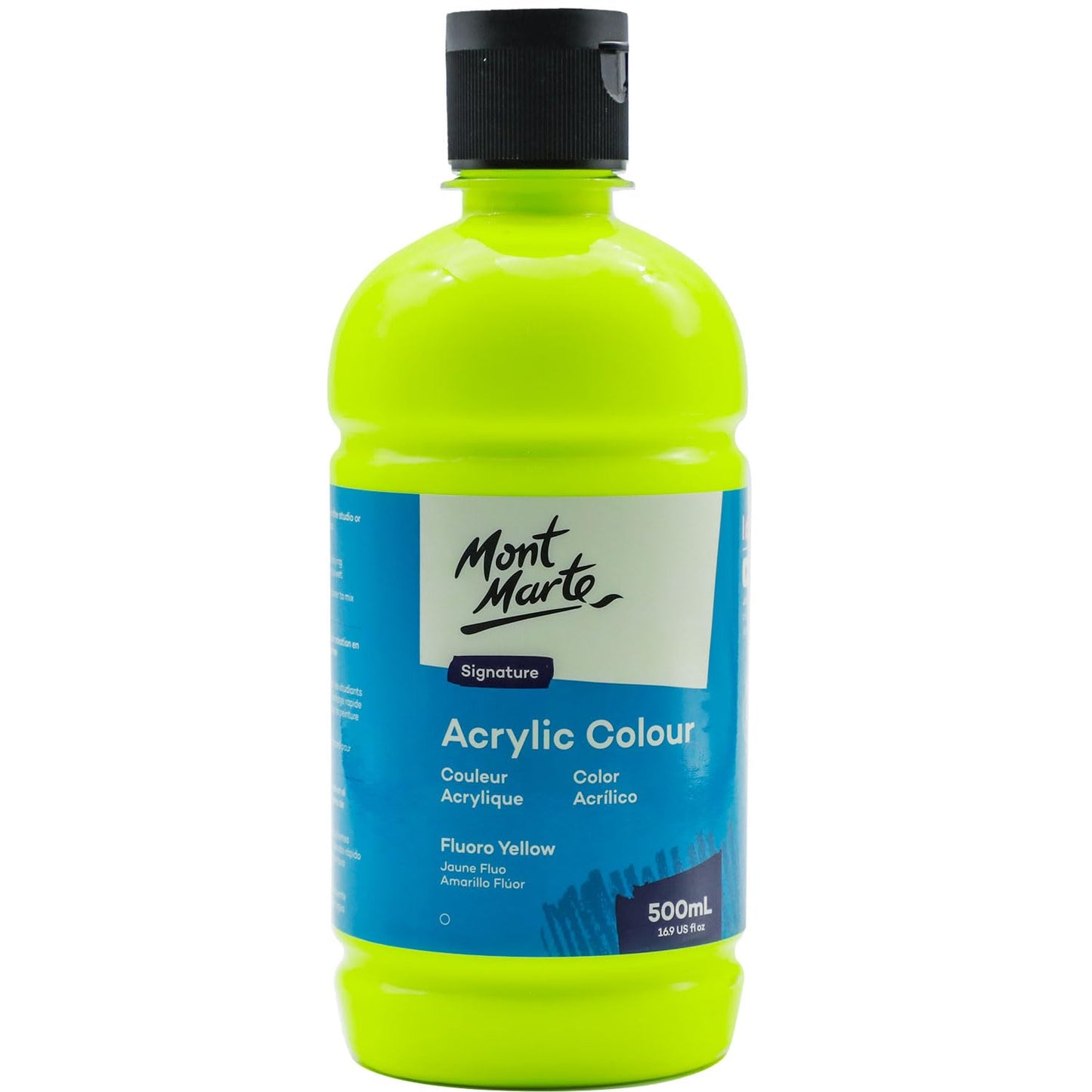 Mont Marte Signature Titanium White Acrylic Paint, 16.9oz (500ml), Semi-Matte Finish,Suitable for Canvas, Wood, Fabric, Leather, Cardboard, Paper, MDF and Crafts