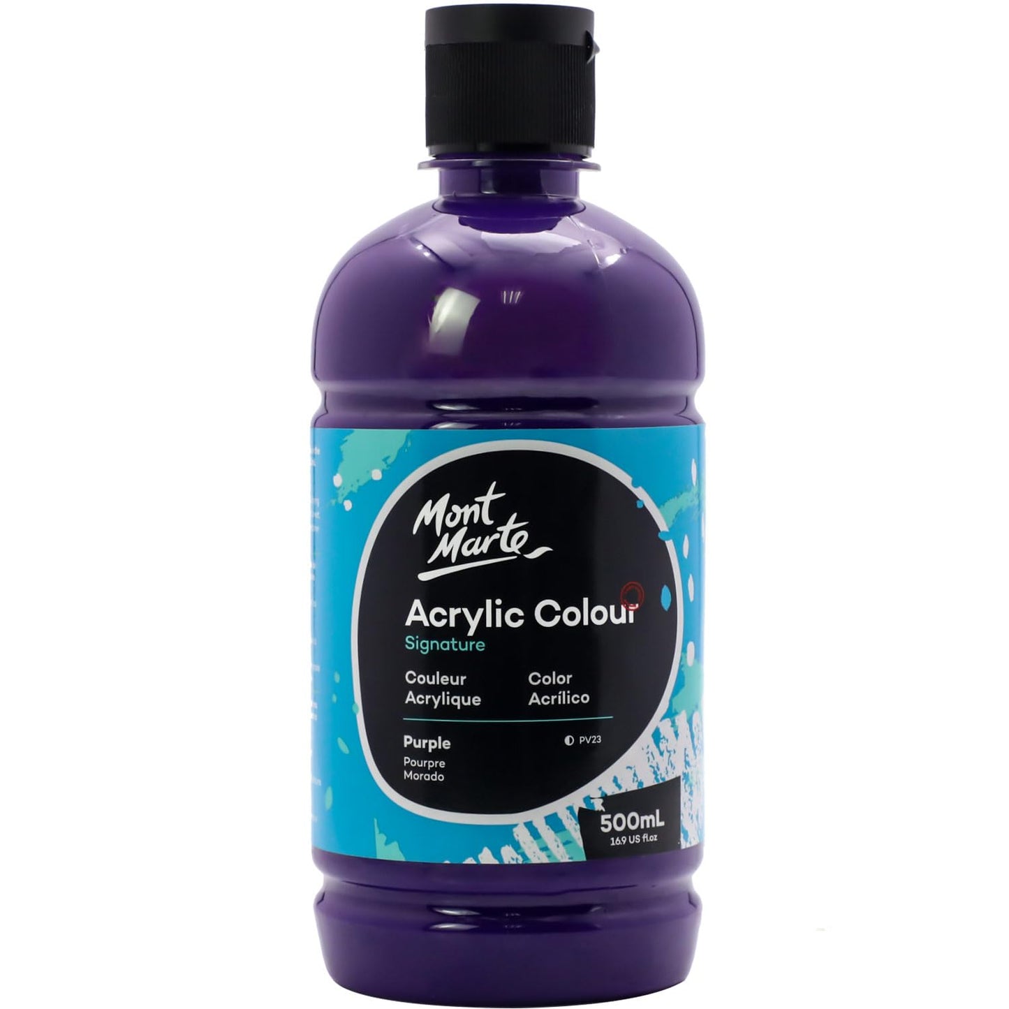 Mont Marte Signature Titanium White Acrylic Paint, 16.9oz (500ml), Semi-Matte Finish,Suitable for Canvas, Wood, Fabric, Leather, Cardboard, Paper, MDF and Crafts