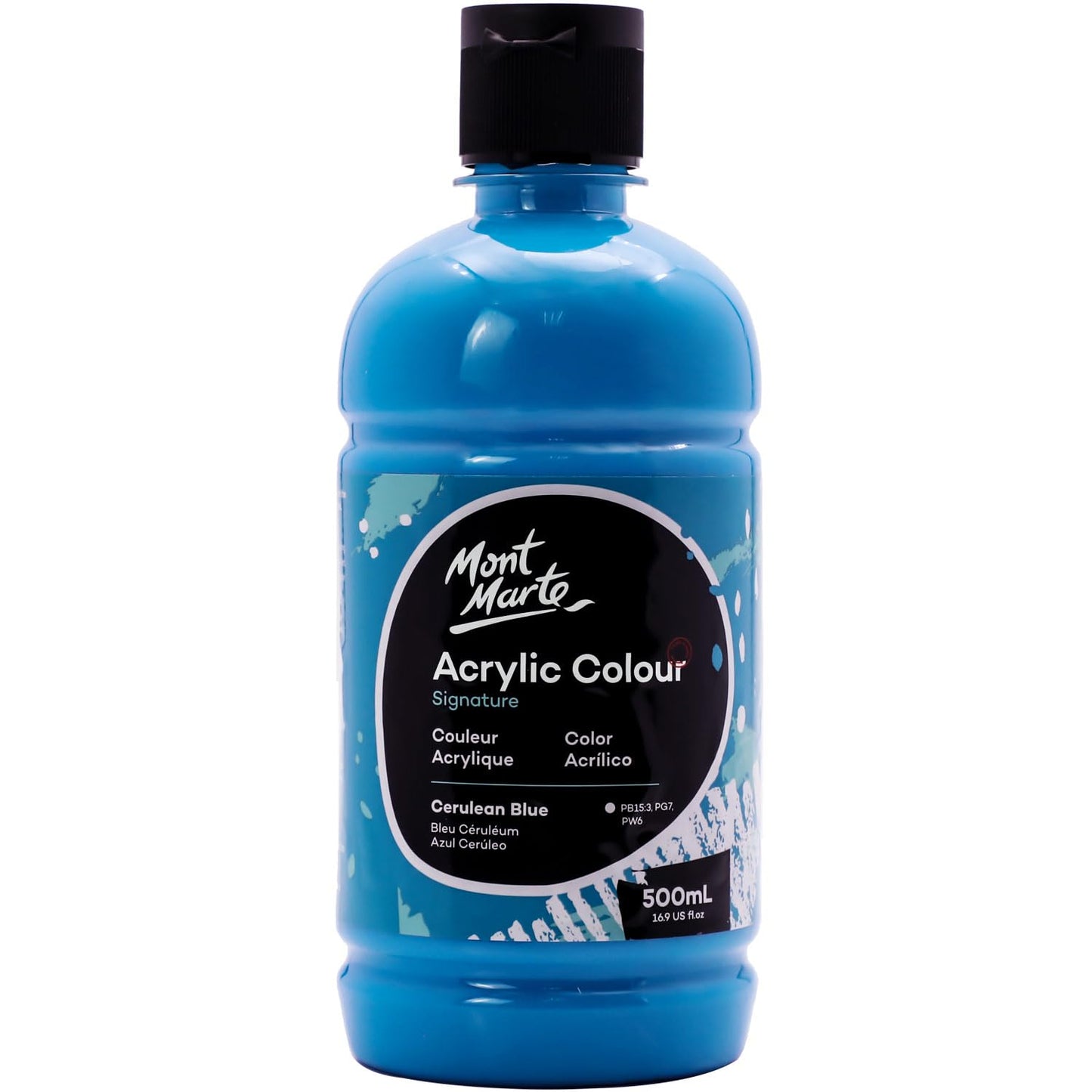 Mont Marte Signature Titanium White Acrylic Paint, 16.9oz (500ml), Semi-Matte Finish,Suitable for Canvas, Wood, Fabric, Leather, Cardboard, Paper, MDF and Crafts