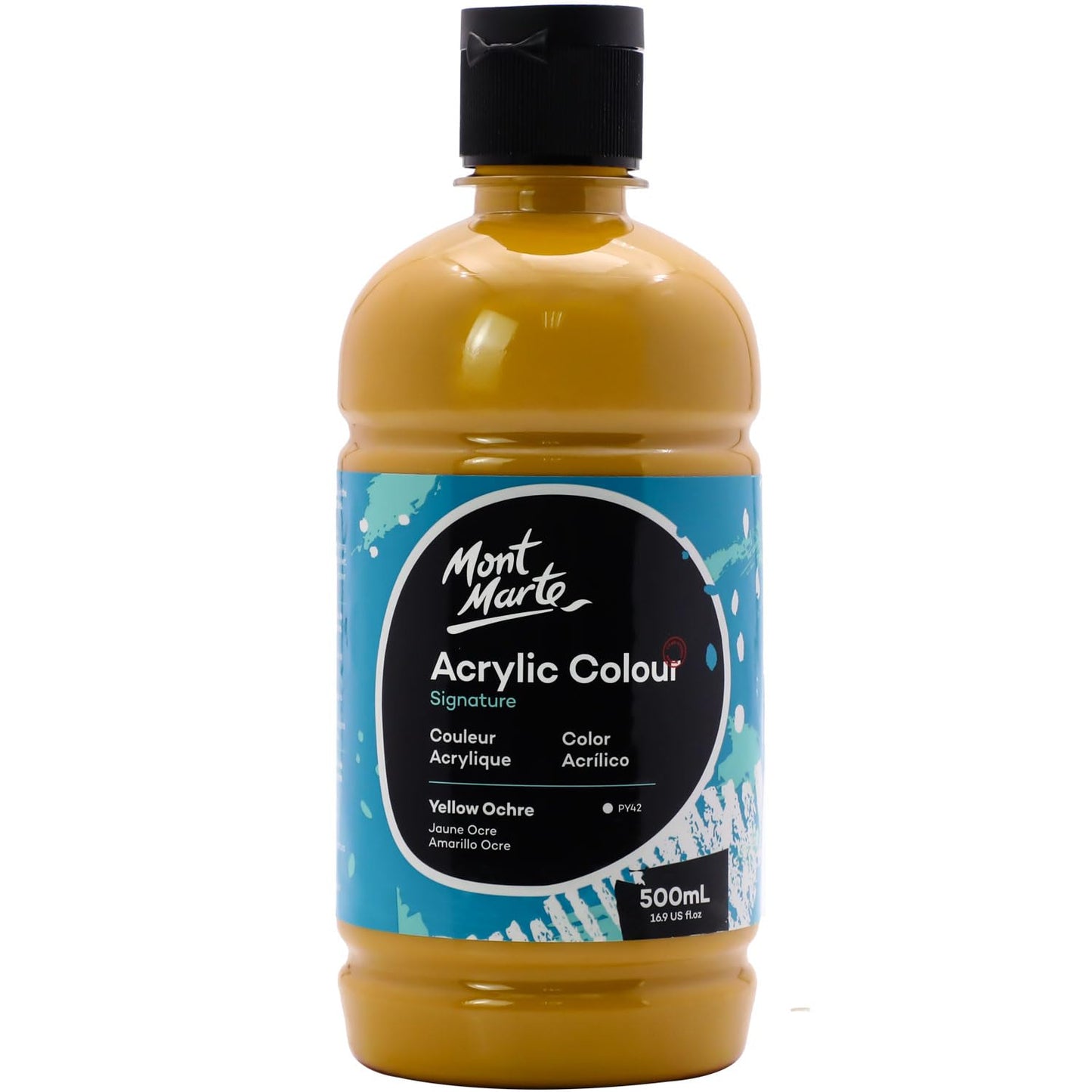 Mont Marte Signature Titanium White Acrylic Paint, 16.9oz (500ml), Semi-Matte Finish,Suitable for Canvas, Wood, Fabric, Leather, Cardboard, Paper, MDF and Crafts