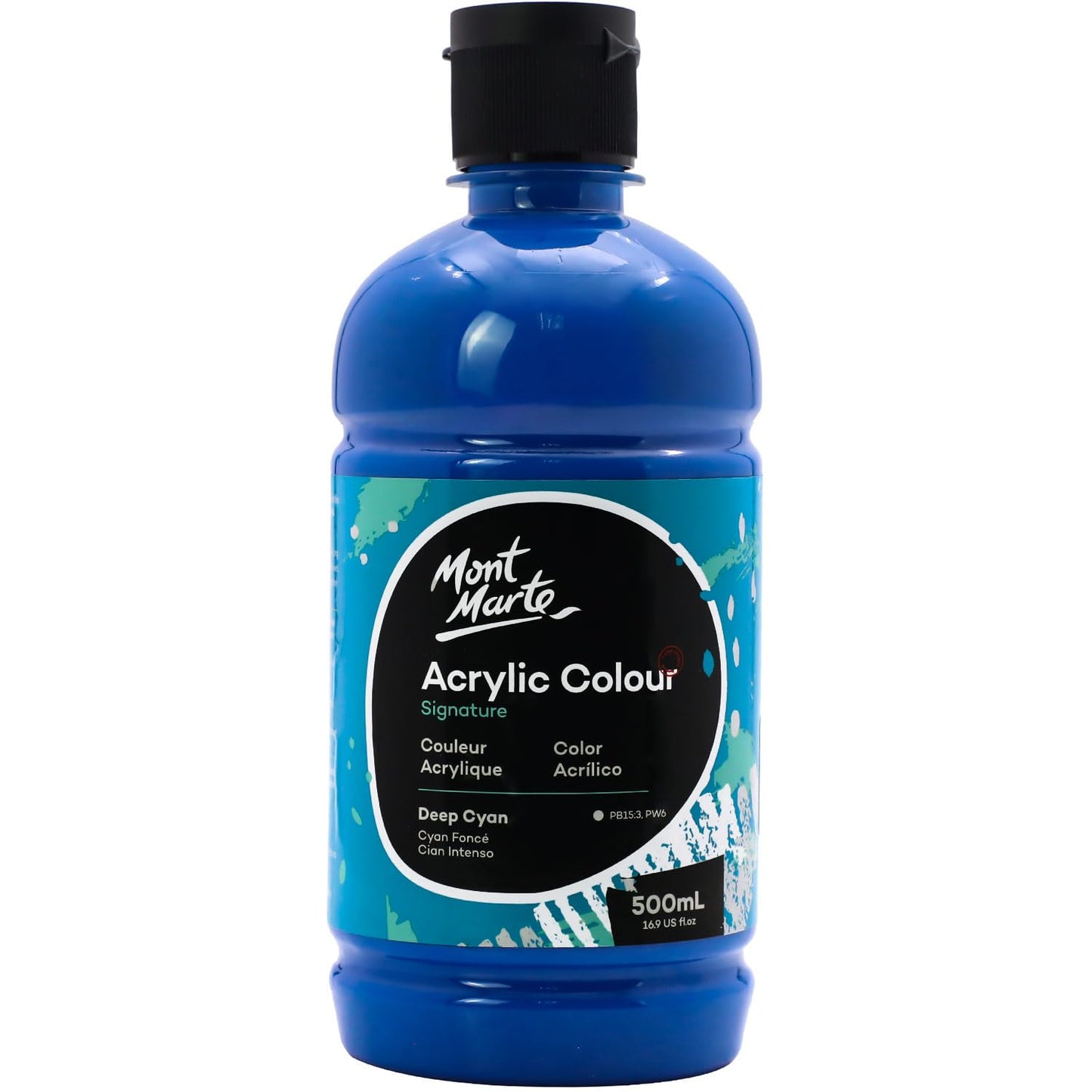 Mont Marte Signature Titanium White Acrylic Paint, 16.9oz (500ml), Semi-Matte Finish,Suitable for Canvas, Wood, Fabric, Leather, Cardboard, Paper, MDF and Crafts
