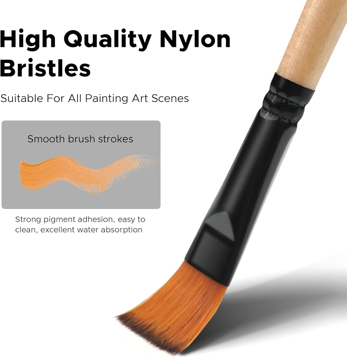 Bougimal 33 Pcs Paint Brush Set, No-Shedding Artist Paint Brushes | Art Paint Brushes with Flat Round Filbert Fan Angle Detail Brush for Acrylic, Oil, Watercolor, for Artists & Beginners