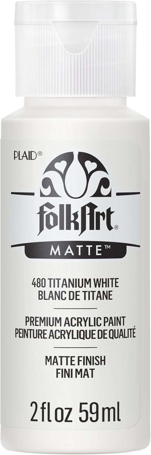 FolkArt Acrylic Paint in Assorted Colors (2 oz), 480, Titanium White