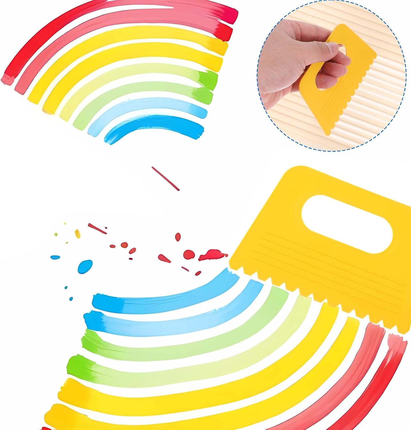Plastic Paint Scraper Tool, Ymapinc Plastic Textured Art Tools, DIY Graffiti Oil Painting and Drawing Play for Texture Art on Canvas Putty Acrylic Plaster Art Pottery Scraper Tool