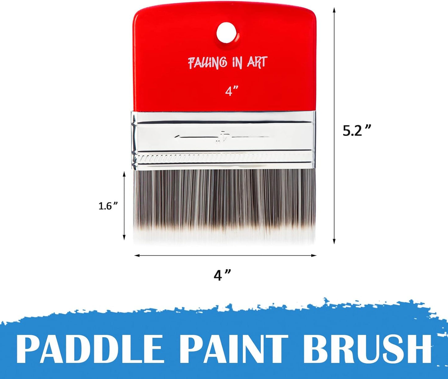 4 Inch Flat Paddle Paint Brush | Scale Brush, Blending Paint Brush, Wide Flat Paint Brushes for Oil and Acrylic Paints
