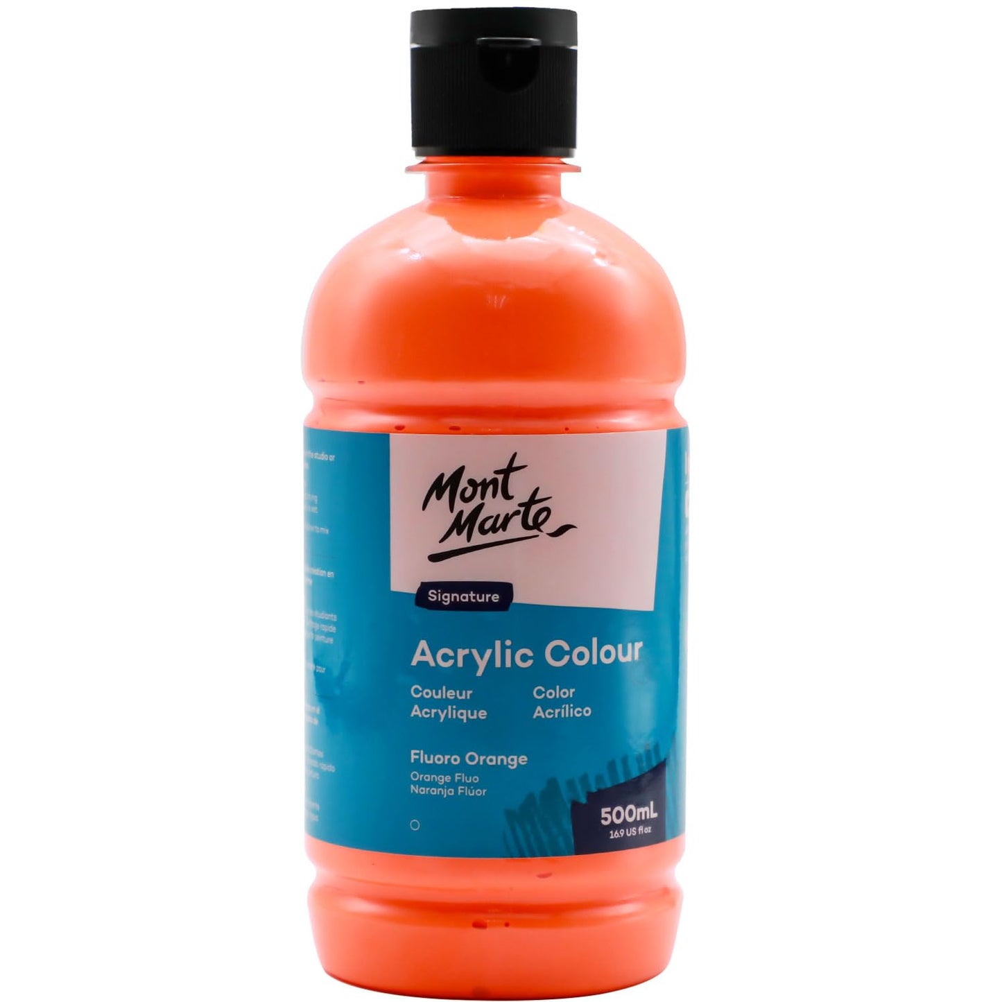 Mont Marte Signature Titanium White Acrylic Paint, 16.9oz (500ml), Semi-Matte Finish,Suitable for Canvas, Wood, Fabric, Leather, Cardboard, Paper, MDF and Crafts