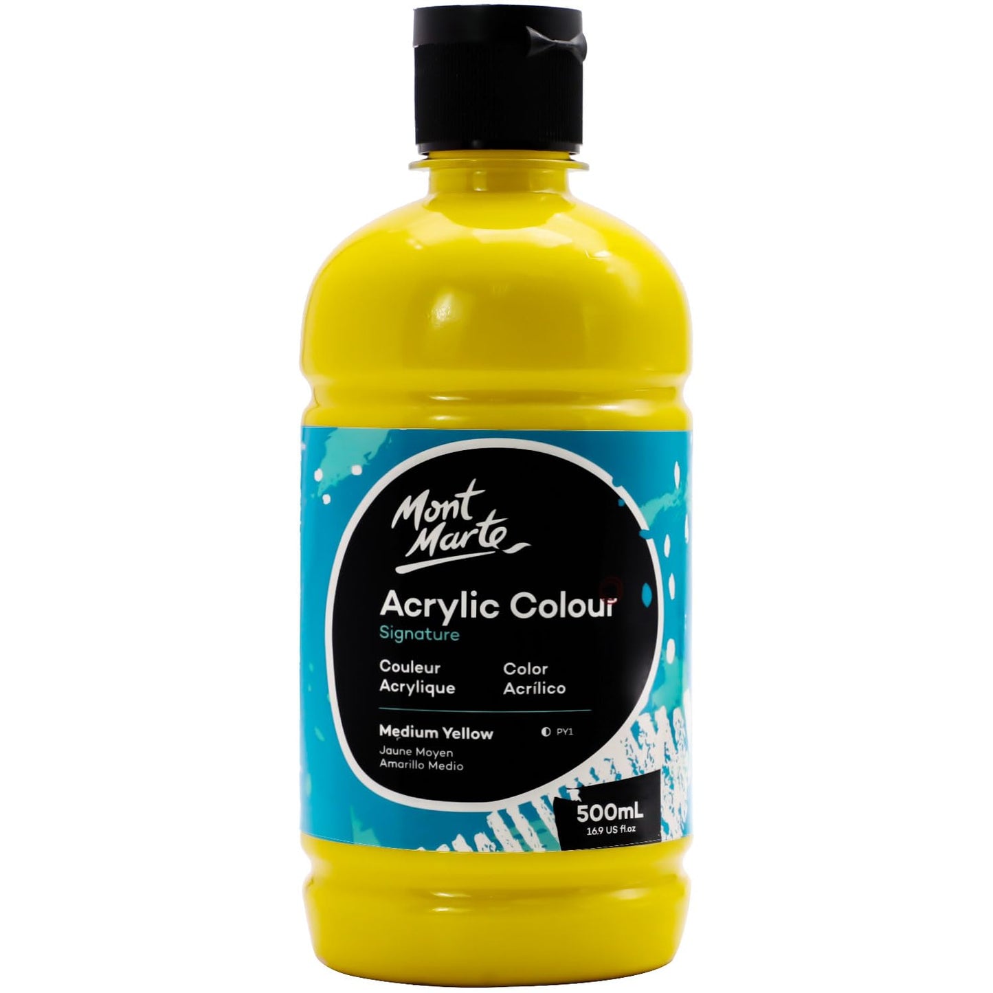Mont Marte Signature Titanium White Acrylic Paint, 16.9oz (500ml), Semi-Matte Finish,Suitable for Canvas, Wood, Fabric, Leather, Cardboard, Paper, MDF and Crafts
