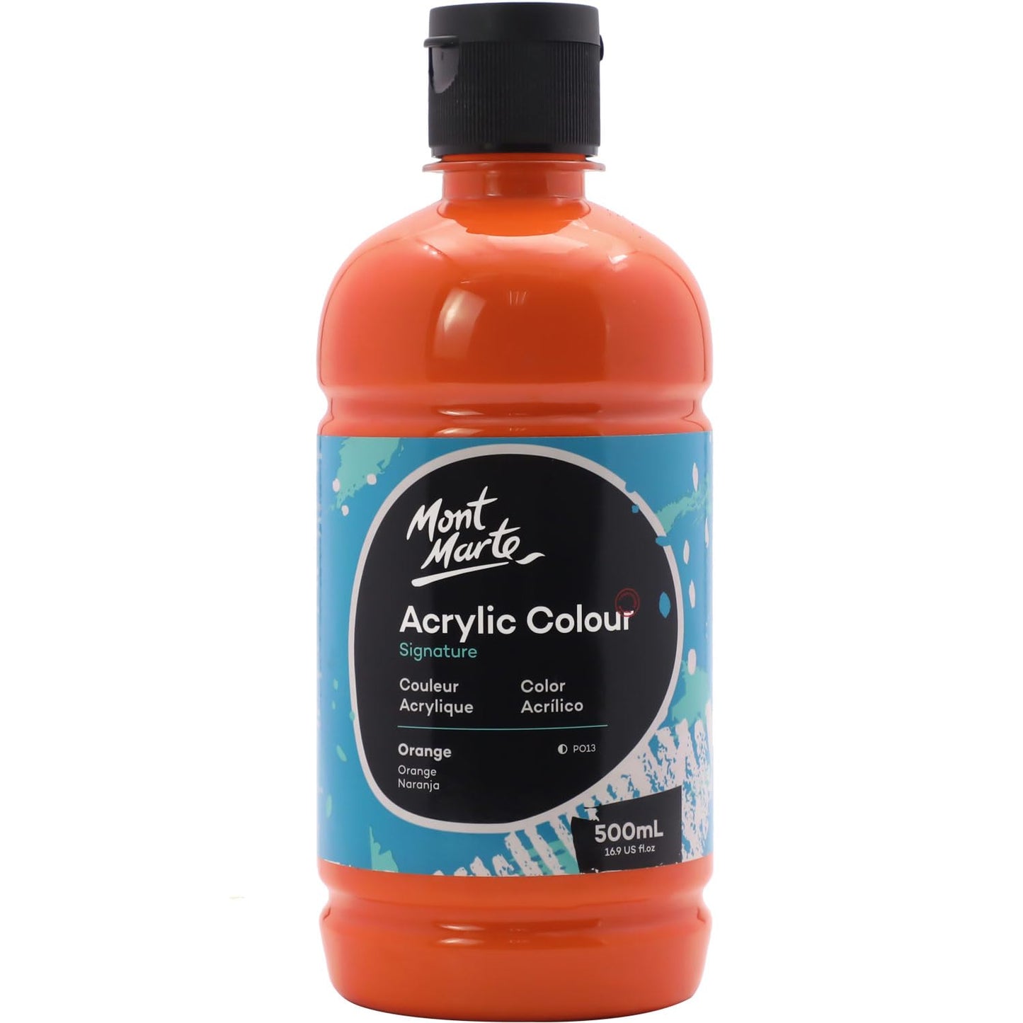 Mont Marte Signature Titanium White Acrylic Paint, 16.9oz (500ml), Semi-Matte Finish,Suitable for Canvas, Wood, Fabric, Leather, Cardboard, Paper, MDF and Crafts