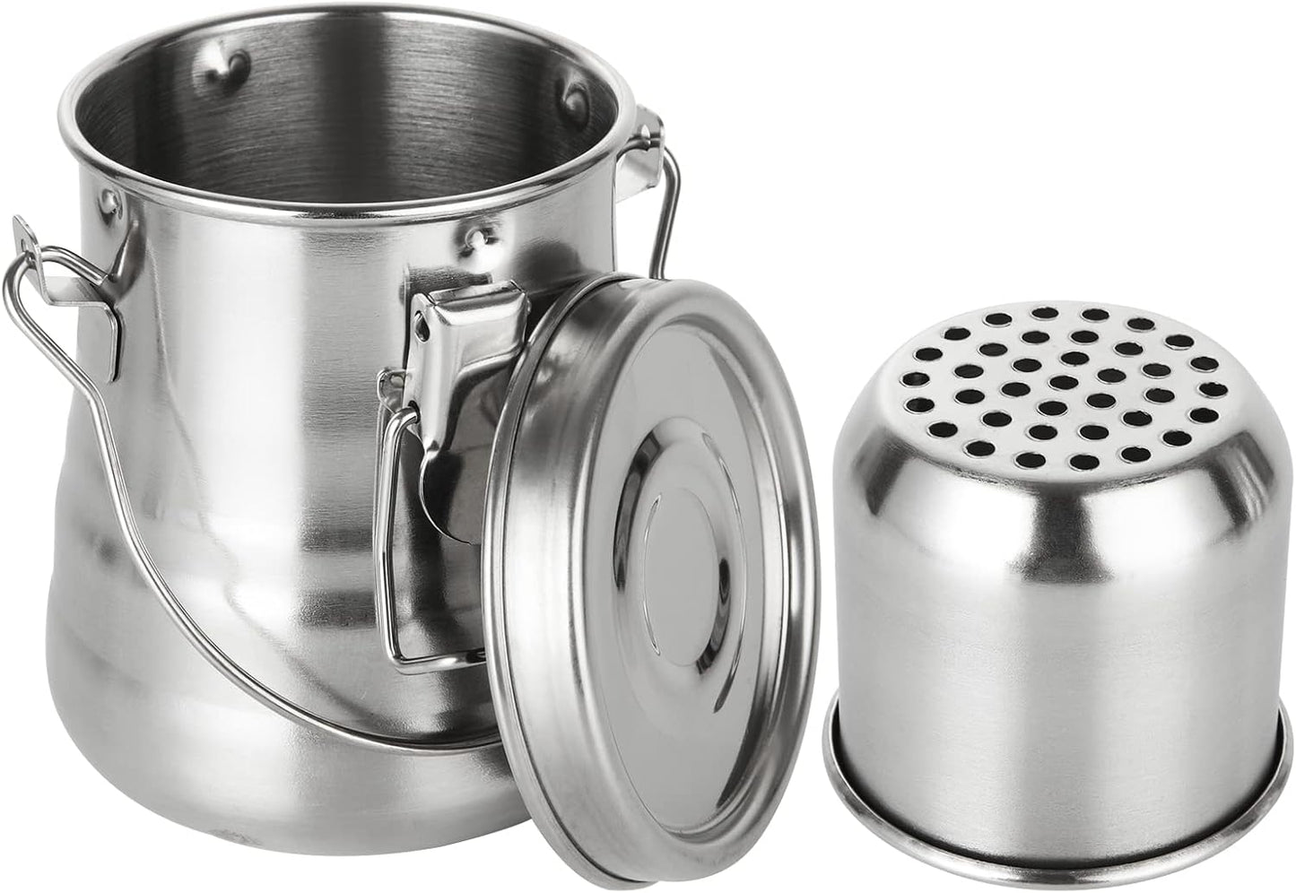 Oil Paint Brush Washer, Artist Brush Washer, Portable Stainless Steel Leak-Proof Paint Brush Washer with Lid and Filter Screen for Oil Painting, 3.9 Tall x 3.4 inch Diameter, Silver