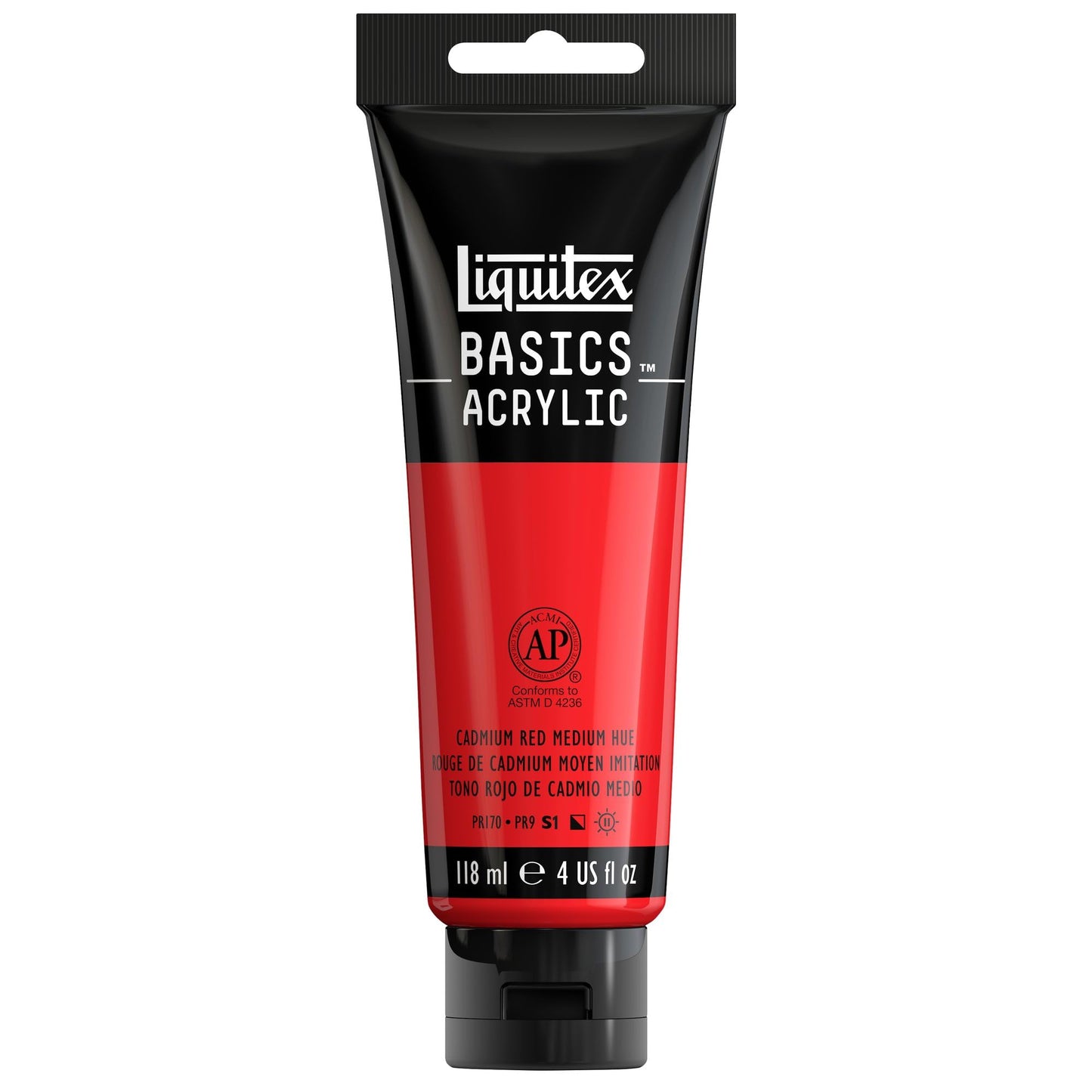 Liquitex BASICS Acrylic Paint, 250ml (8.5-oz) Tube, Cadmium Red Medium Hue