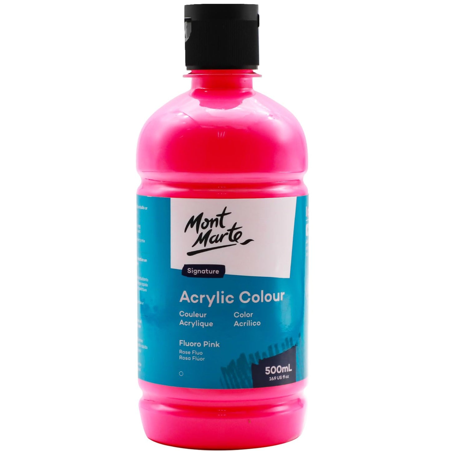 Mont Marte Signature Titanium White Acrylic Paint, 16.9oz (500ml), Semi-Matte Finish,Suitable for Canvas, Wood, Fabric, Leather, Cardboard, Paper, MDF and Crafts