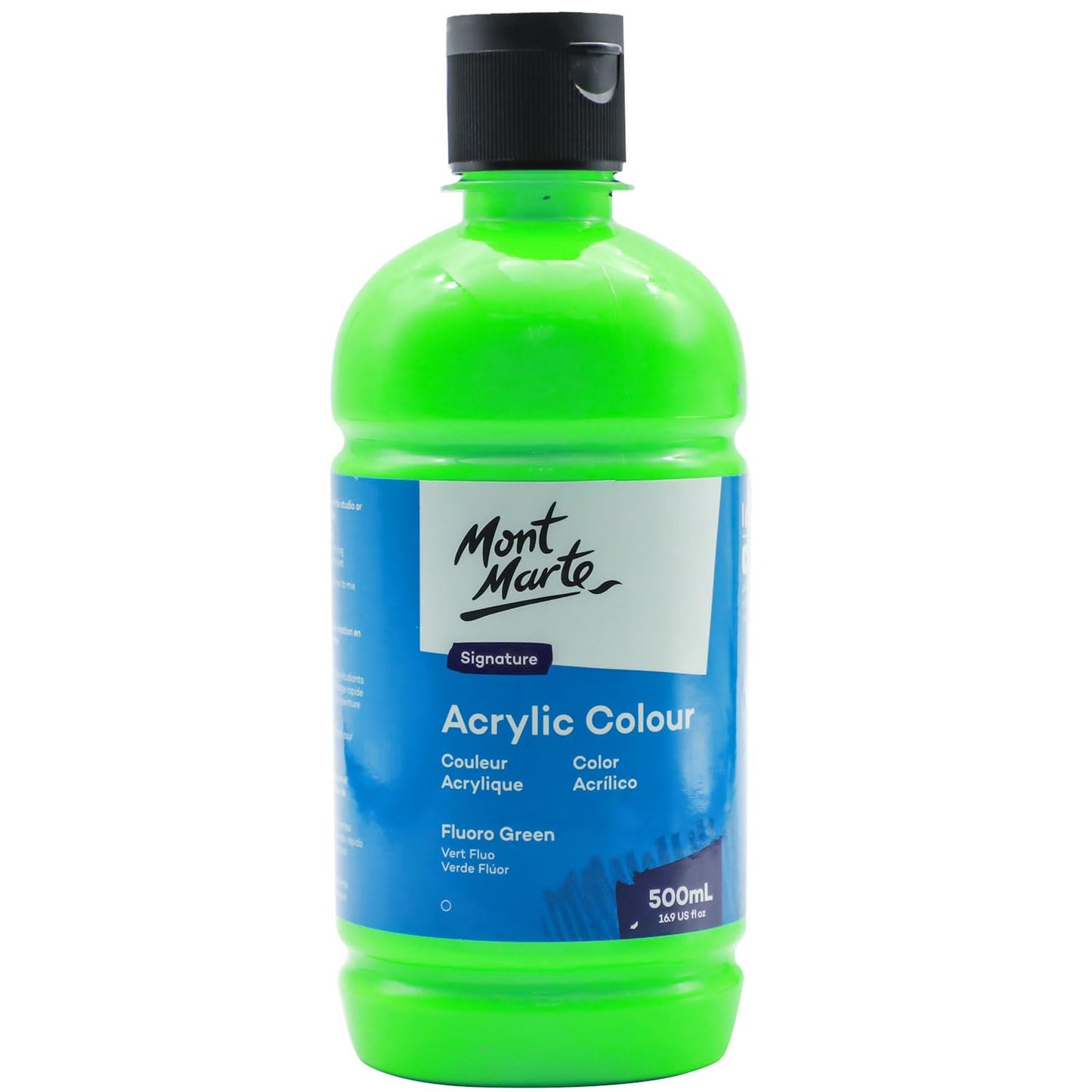 Mont Marte Signature Titanium White Acrylic Paint, 16.9oz (500ml), Semi-Matte Finish,Suitable for Canvas, Wood, Fabric, Leather, Cardboard, Paper, MDF and Crafts