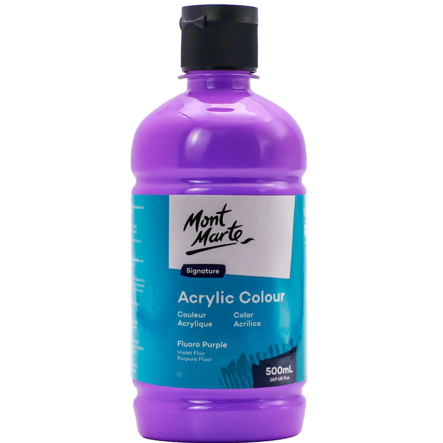 Mont Marte Signature Titanium White Acrylic Paint, 16.9oz (500ml), Semi-Matte Finish,Suitable for Canvas, Wood, Fabric, Leather, Cardboard, Paper, MDF and Crafts