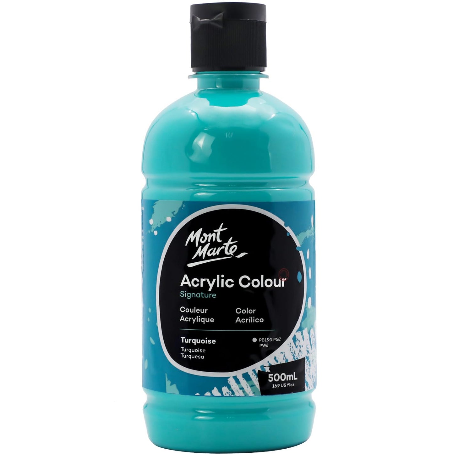 Mont Marte Signature Titanium White Acrylic Paint, 16.9oz (500ml), Semi-Matte Finish,Suitable for Canvas, Wood, Fabric, Leather, Cardboard, Paper, MDF and Crafts