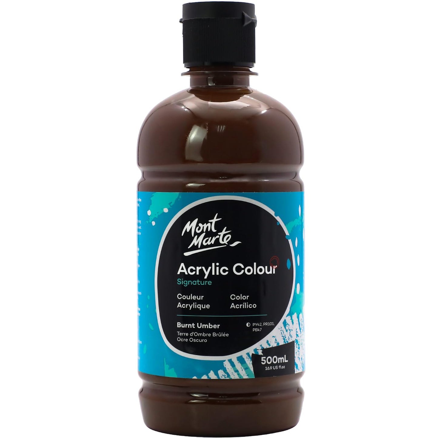 Mont Marte Signature Titanium White Acrylic Paint, 16.9oz (500ml), Semi-Matte Finish,Suitable for Canvas, Wood, Fabric, Leather, Cardboard, Paper, MDF and Crafts