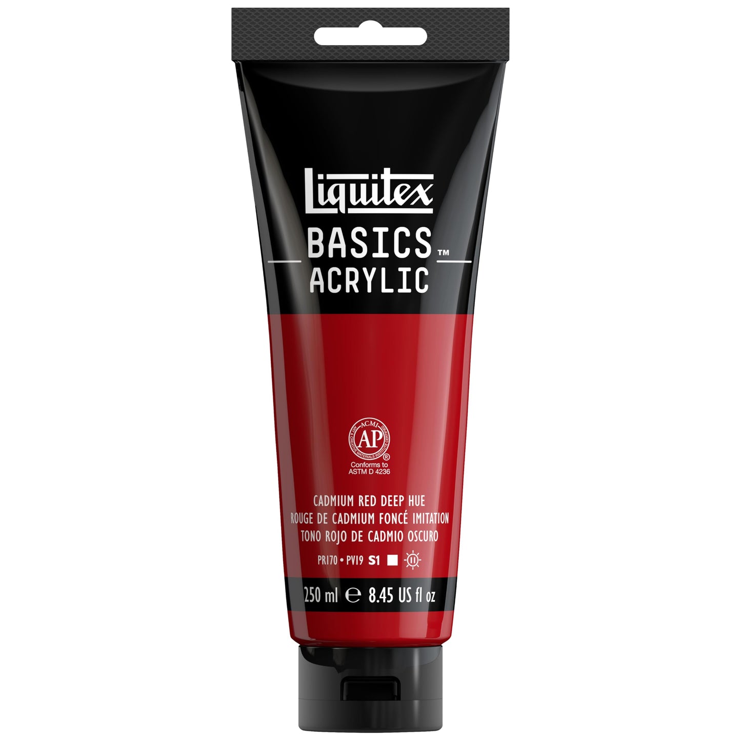 Liquitex BASICS Acrylic Paint, 250ml (8.5-oz) Tube, Cadmium Red Medium Hue