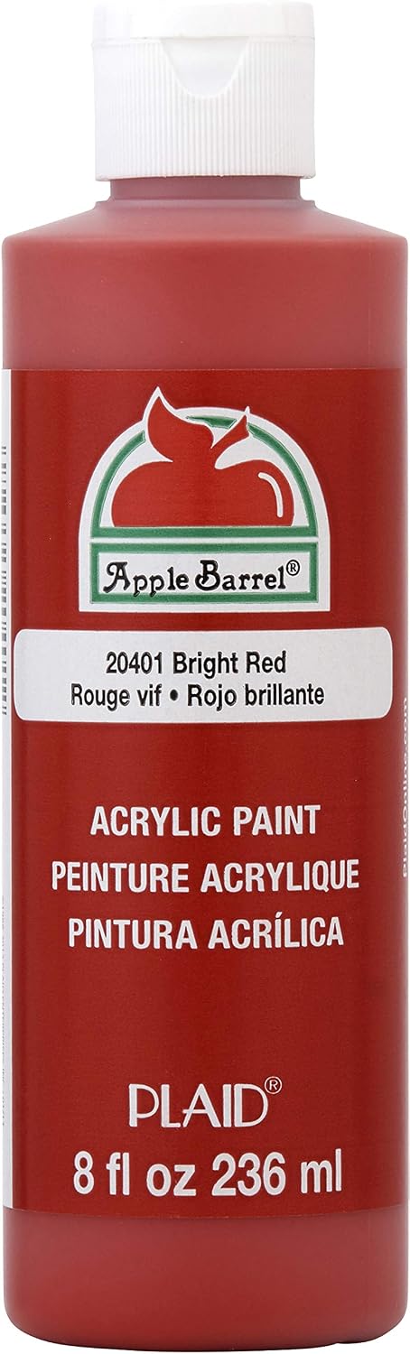Apple Barrel Acrylic Paint in Assorted Colors (8 Ounce), J20401, Bright Red (1 count)