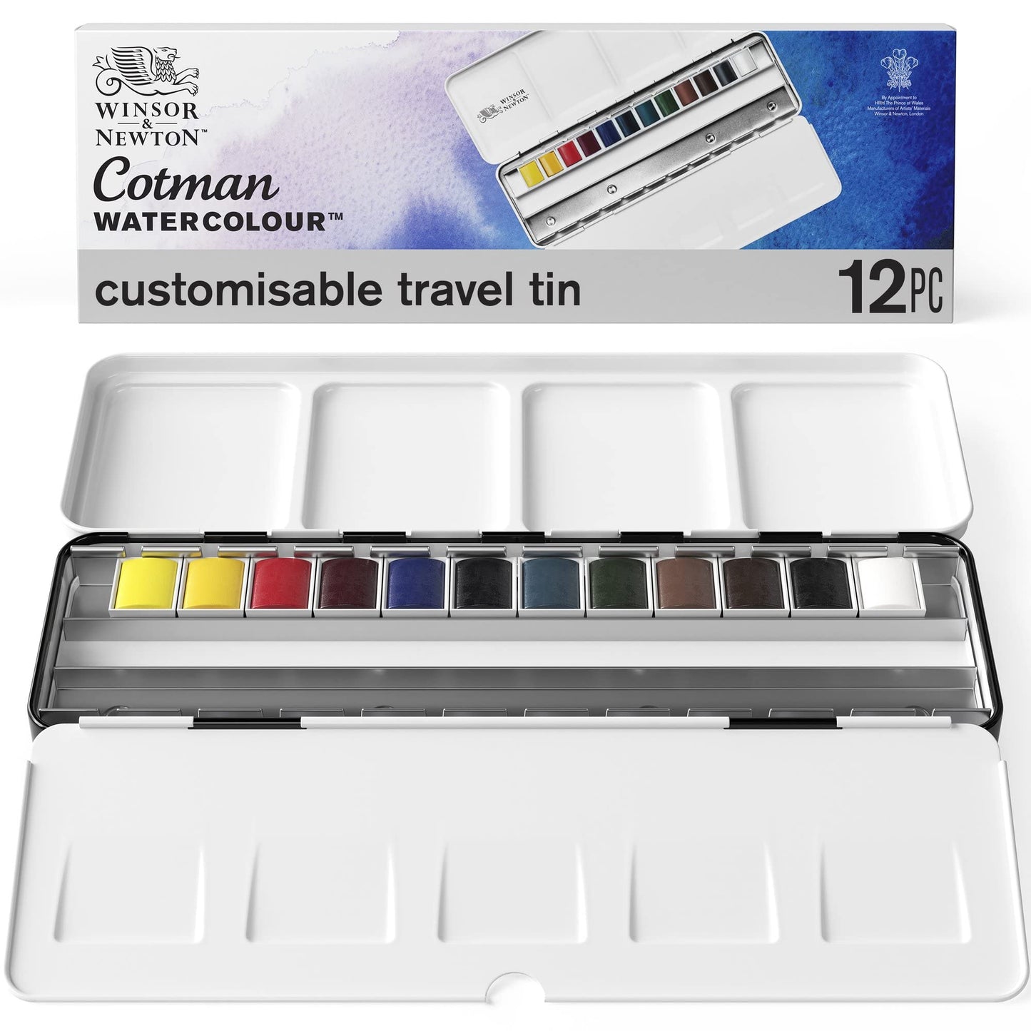 Winsor & Newton Cotman Watercolor Paint Set, Studio Set, 24 Half Pans