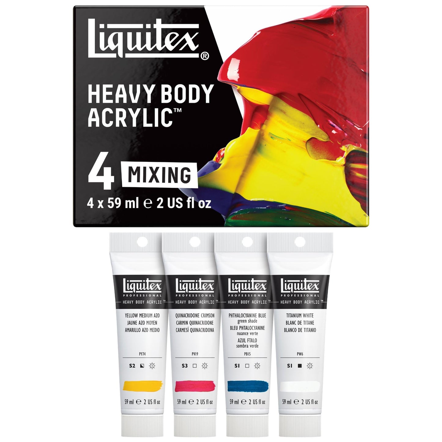 Liquitex Professional Heavy Body Acrylic Paint, Classic 12 x 59ml (2-oz) Set