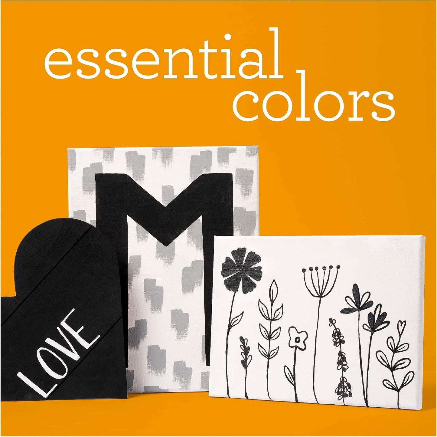 Acrylic Paint Set, Includes 2 x 16 fl oz White and Black Paint