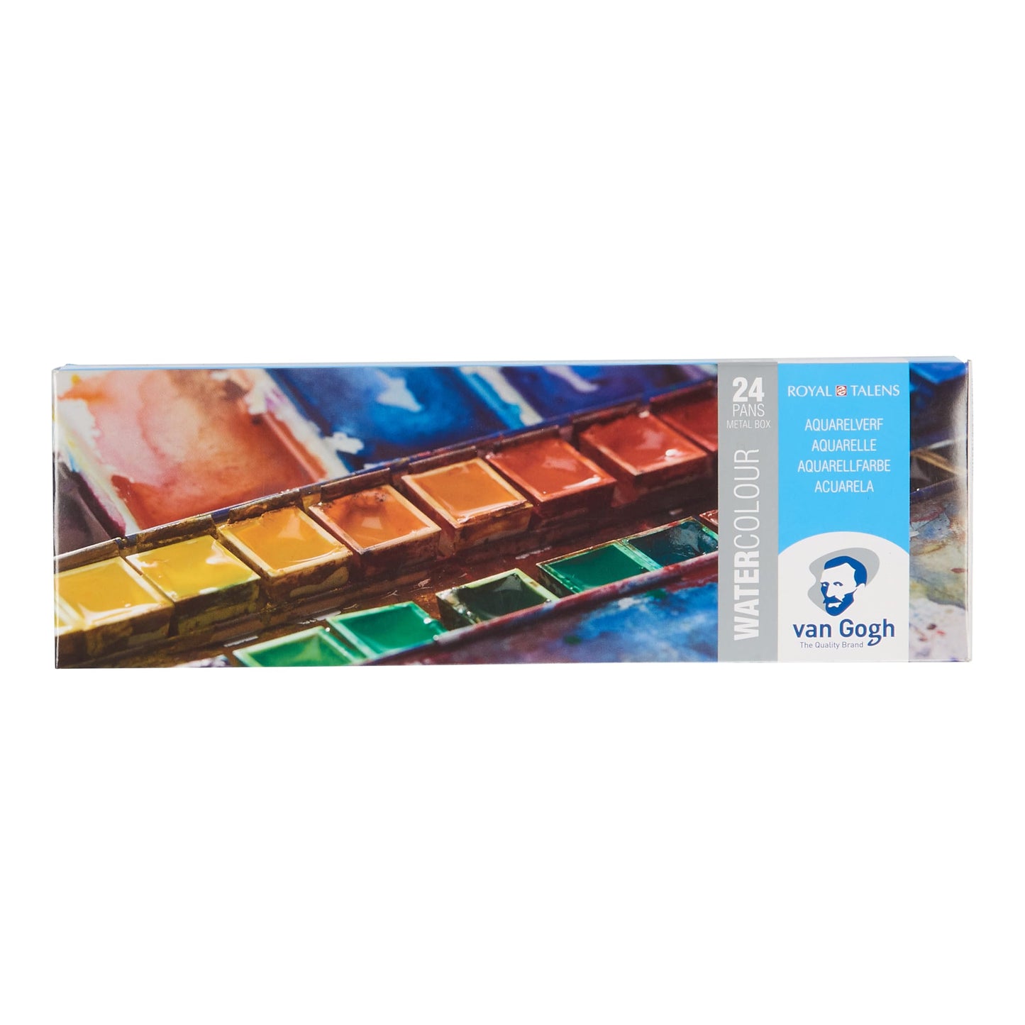 Van Gogh Watercolor Paint Set, Plastic Pocketbox, 12-Half Pan + 3-Half Pan Bonus General Selection