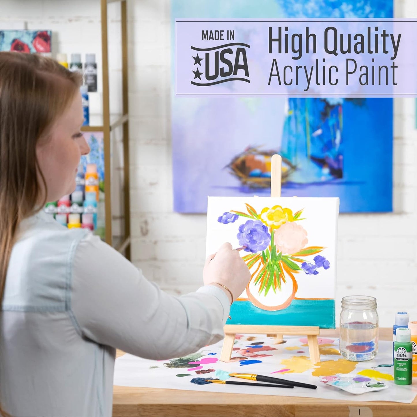 FolkArt Acrylic Paint in Assorted Colors (2 oz), 480, Titanium White