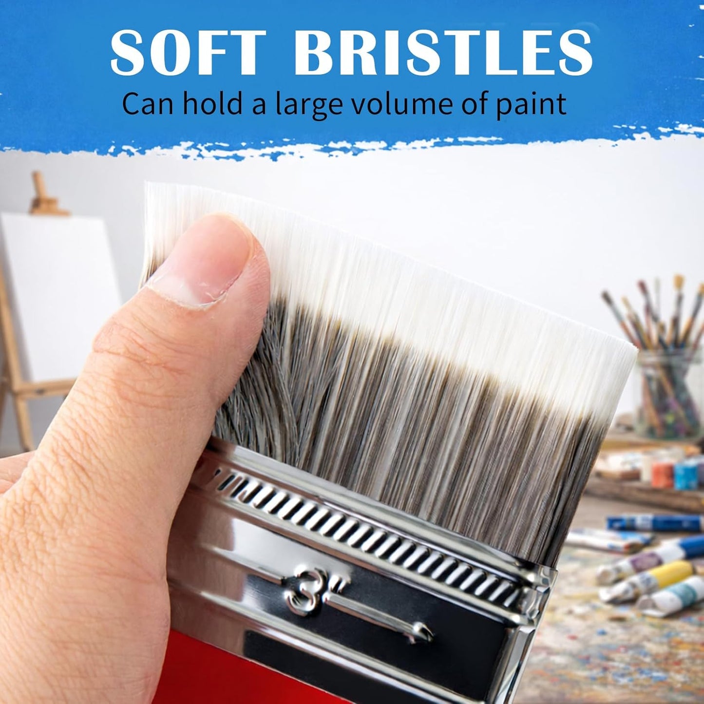 4 Inch Flat Paddle Paint Brush | Scale Brush, Blending Paint Brush, Wide Flat Paint Brushes for Oil and Acrylic Paints