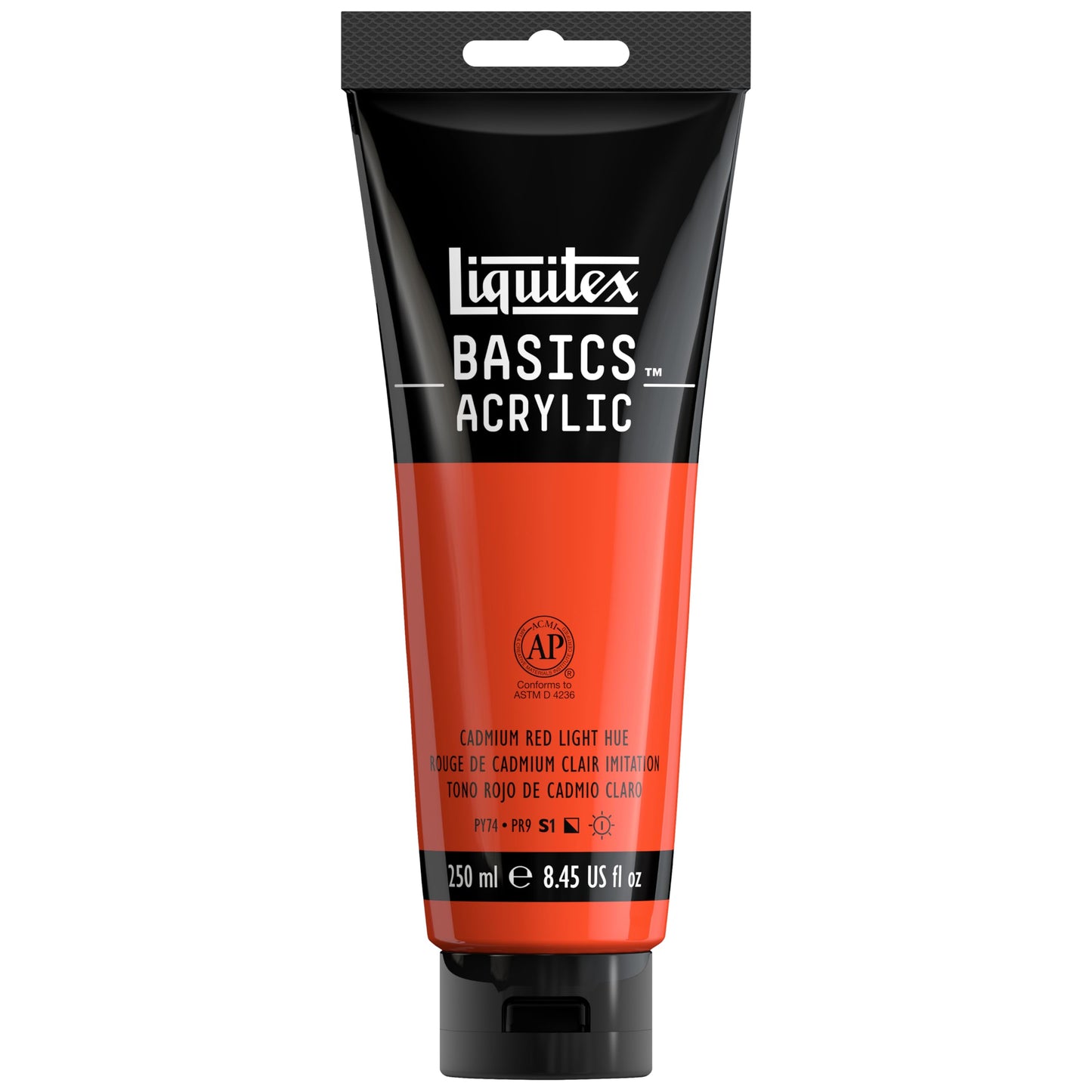 Liquitex BASICS Acrylic Paint, 250ml (8.5-oz) Tube, Cadmium Red Medium Hue