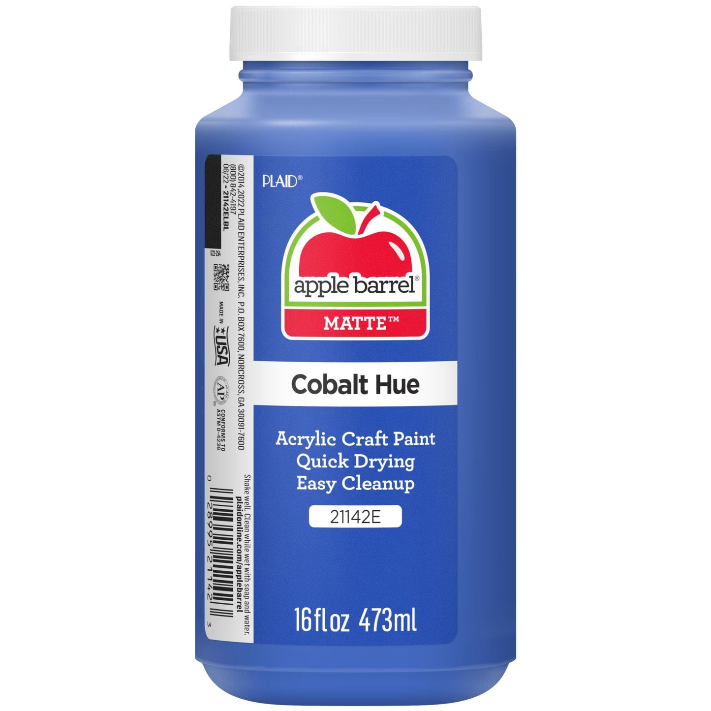 Apple Barrel Acrylic Paint in Assorted Colors (16 Ounce), 21142 Cobalt Blue