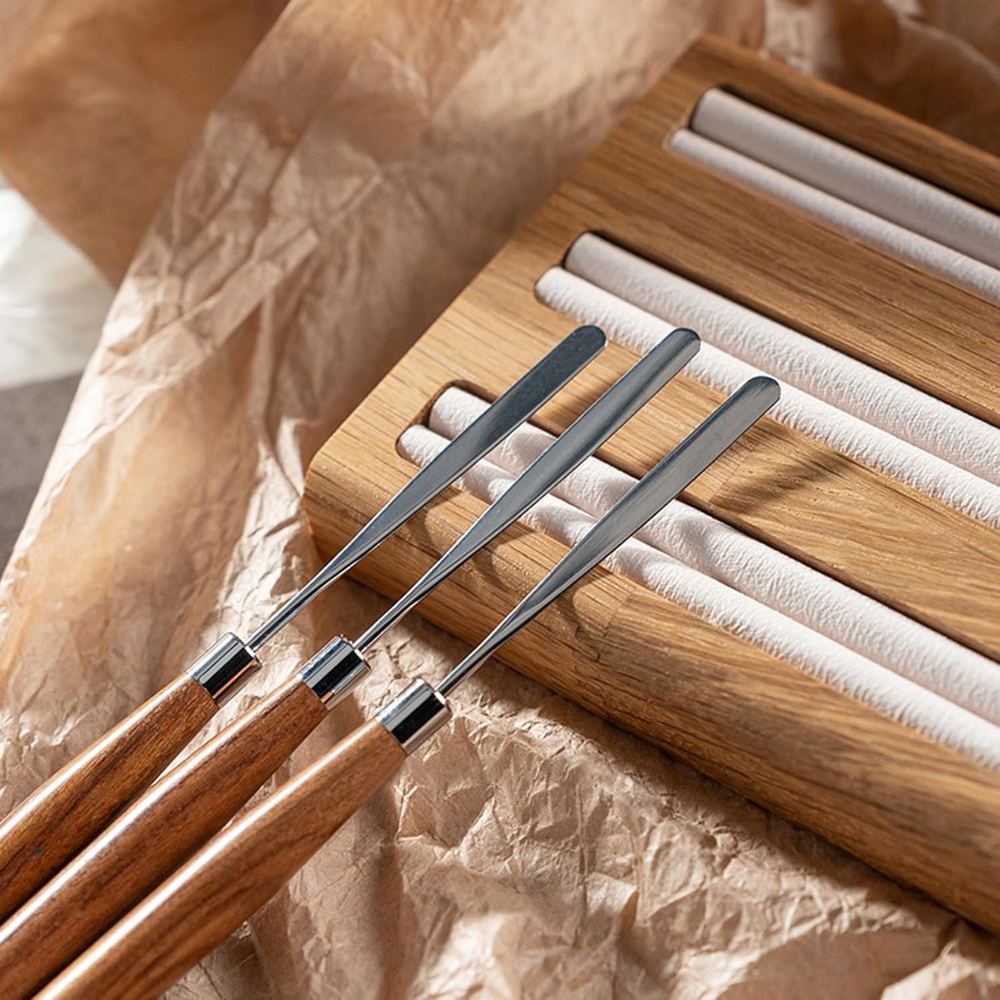 Palette Knife Painting Spatula for Oil, Acrylic Paint, Metal Painting Knife Mixing for Art, Palette Scraper for Creative Painting,Color Mixing, Smearing. 2Pc