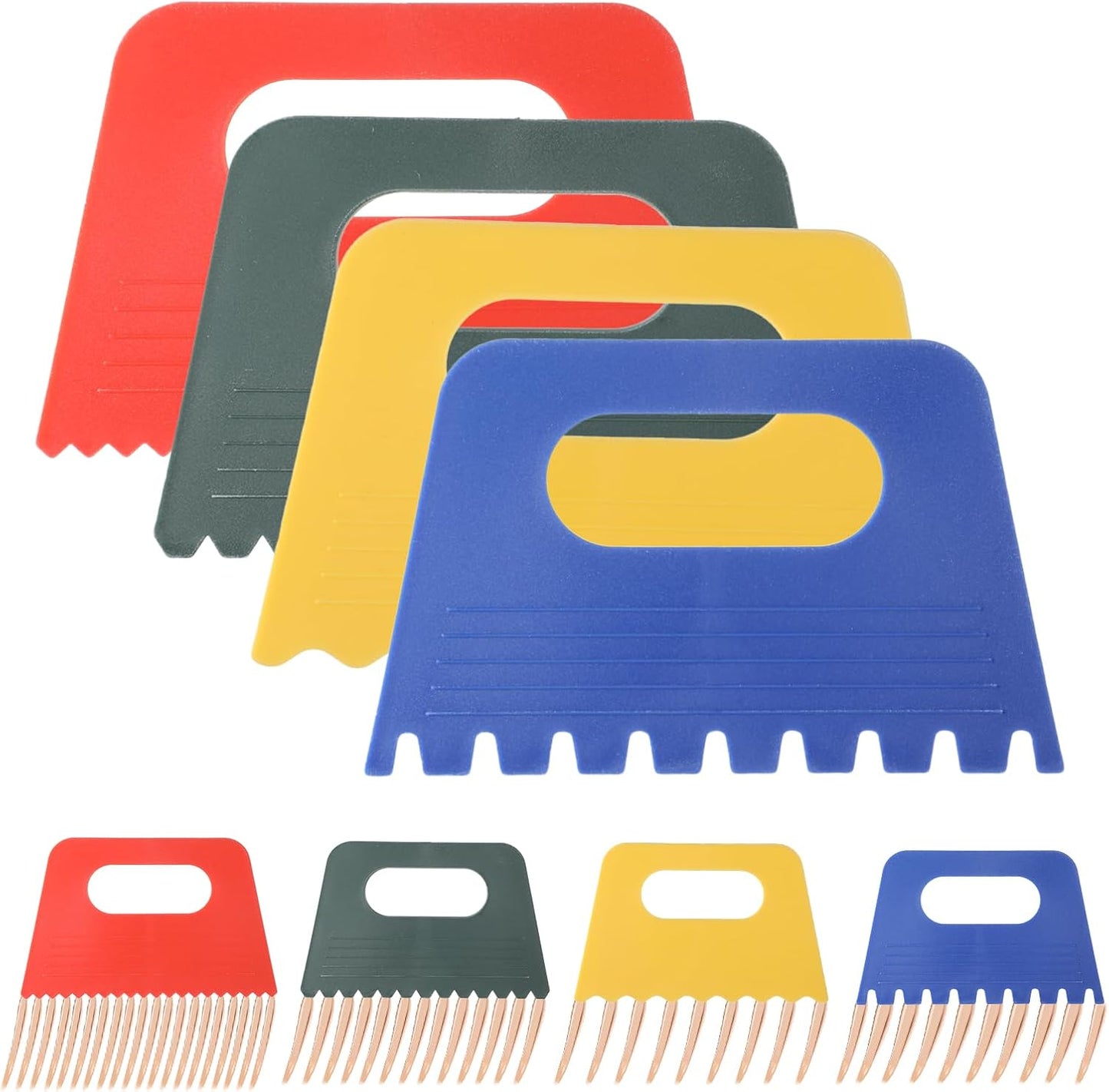 4 Pack Texture Tools for Plaster Plastic Paint Scraper Tool Art Paint Scrapers Kit Textured Art Tools Art Putty Scraper DIY Graffiti Oil Painting and Drawing Plaster Texture Tools for Texture Art on C