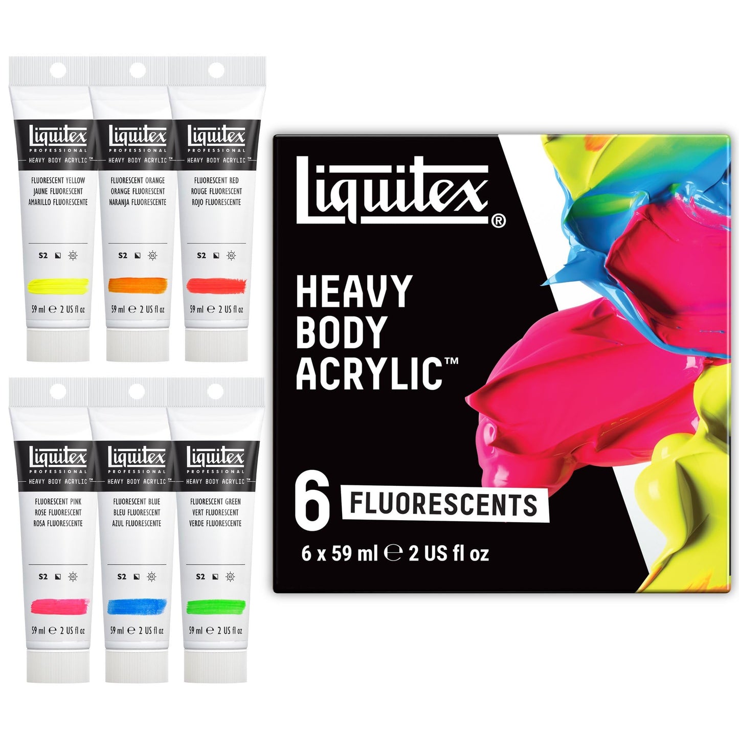 Liquitex Professional Heavy Body Acrylic Paint, Classic 12 x 59ml (2-oz) Set
