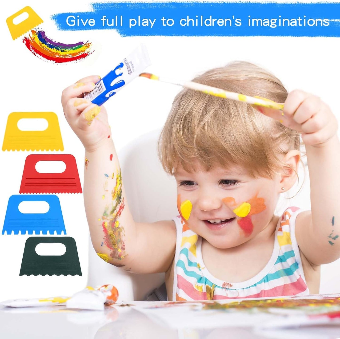 Plastic Paint Scraper Tool, Ymapinc Plastic Textured Art Tools, DIY Graffiti Oil Painting and Drawing Play for Texture Art on Canvas Putty Acrylic Plaster Art Pottery Scraper Tool