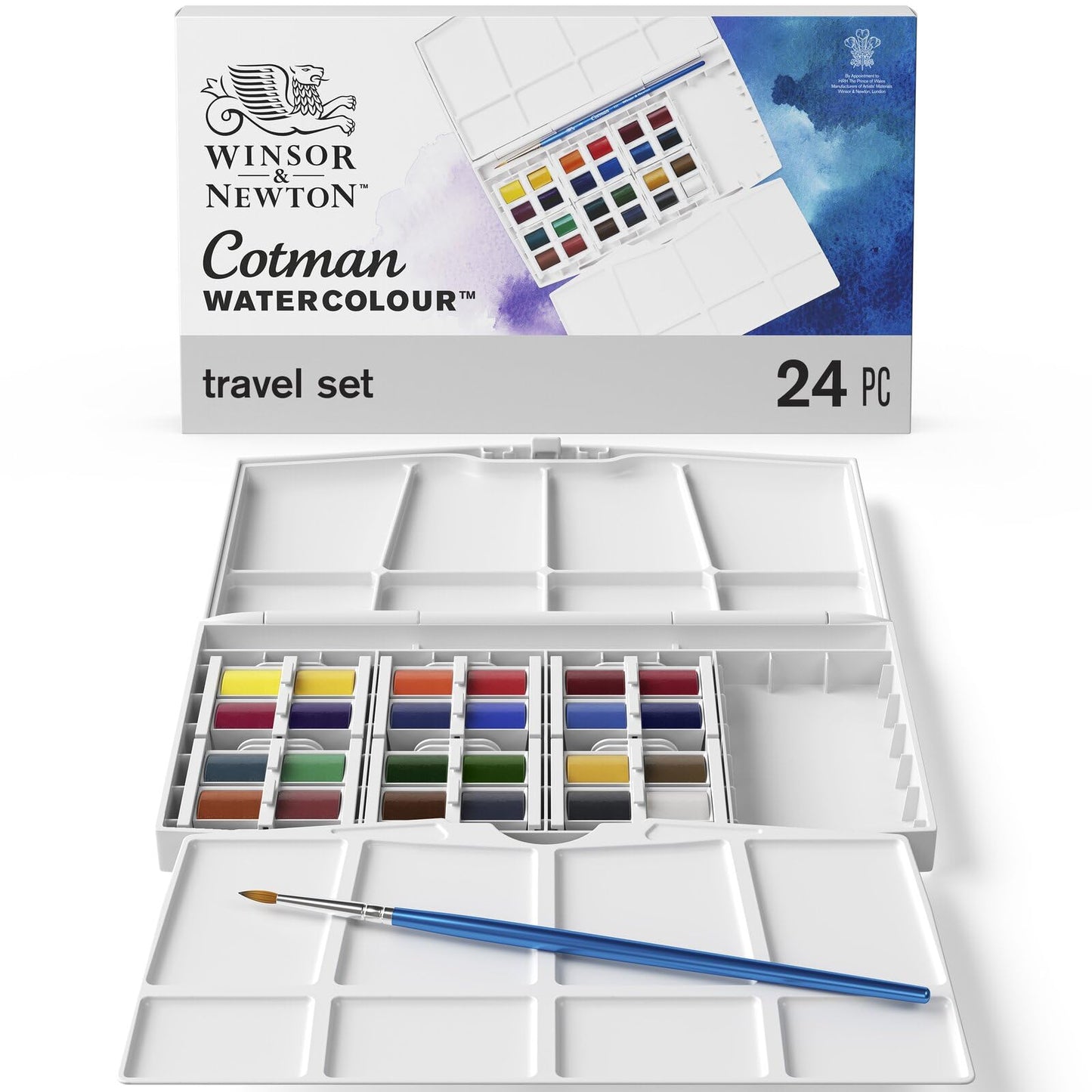 Winsor & Newton Cotman Watercolor Paint Set, 20 Colors, 5ml (0.17-oz) Tubes