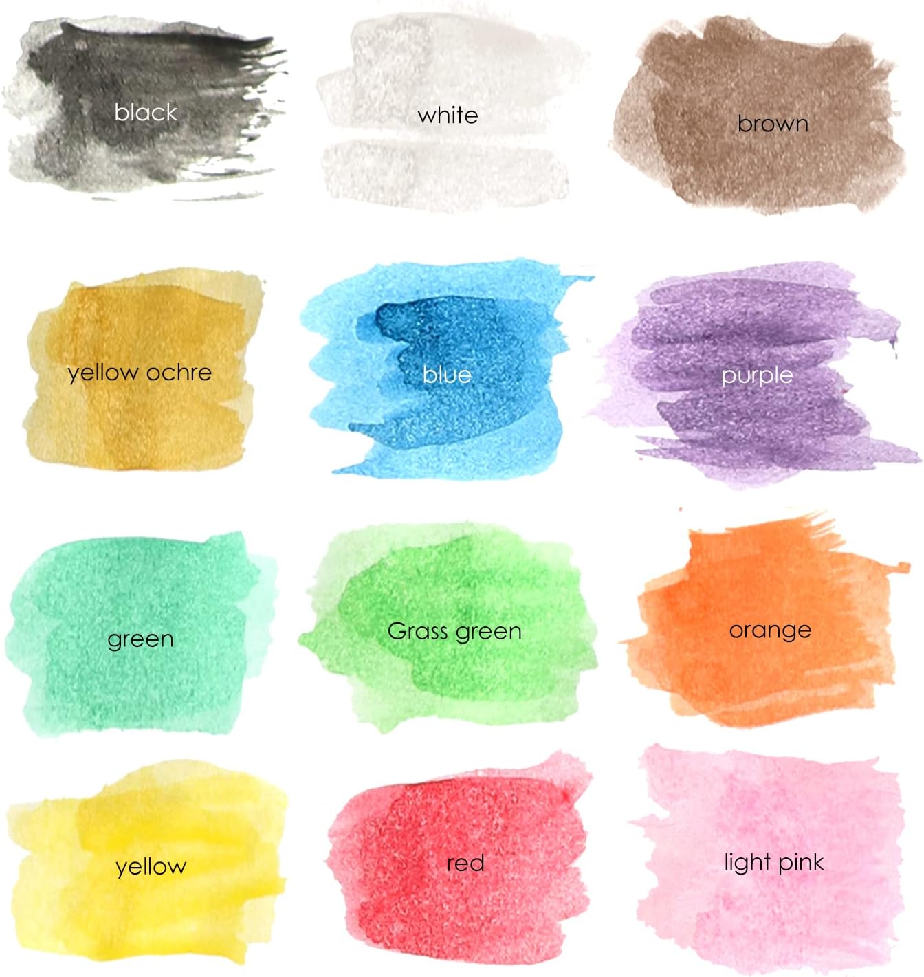 2 Pack Watercolor Paint Set 12 Vivid Colors Includes Watercolour Mixing Palette and 2 Brushes, Perfect For Artists, Beginner Painters, Kids and Adult Painting