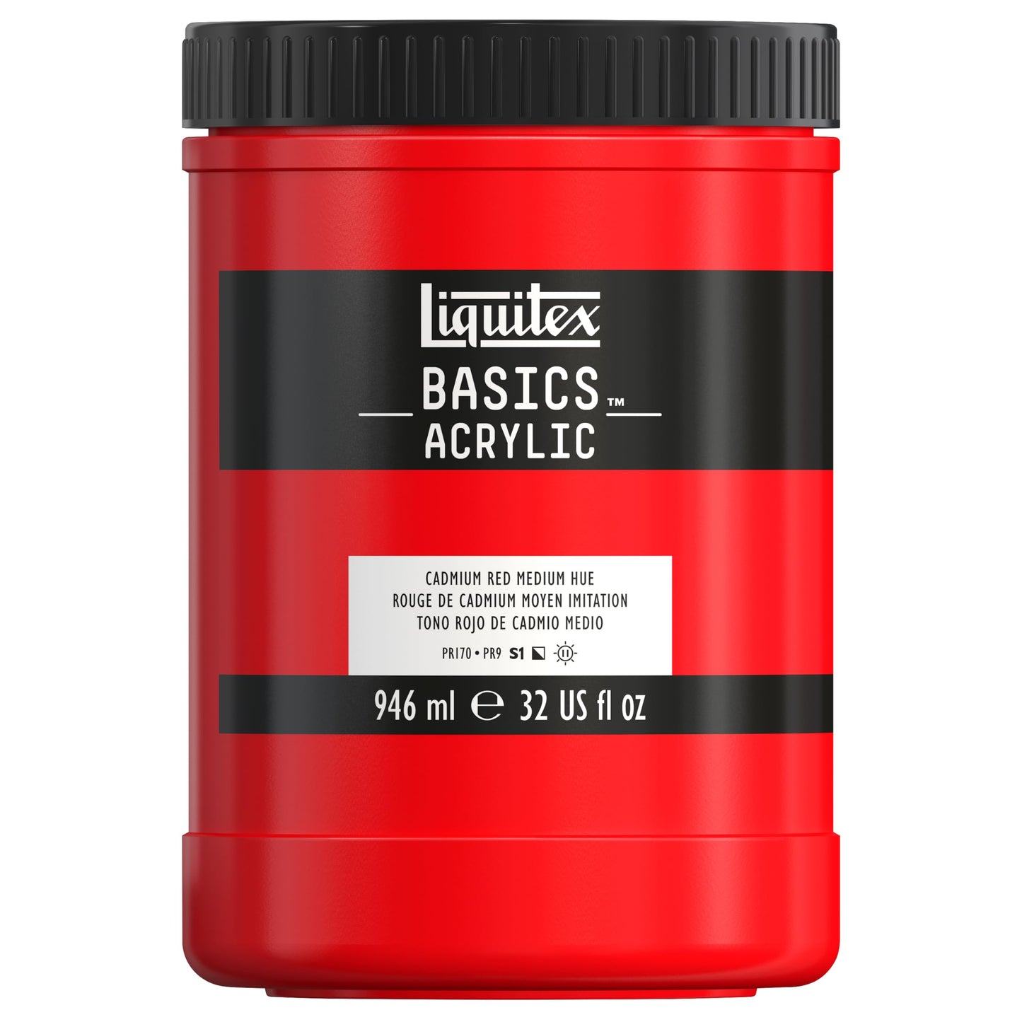 Liquitex BASICS Acrylic Paint, 250ml (8.5-oz) Tube, Cadmium Red Medium Hue