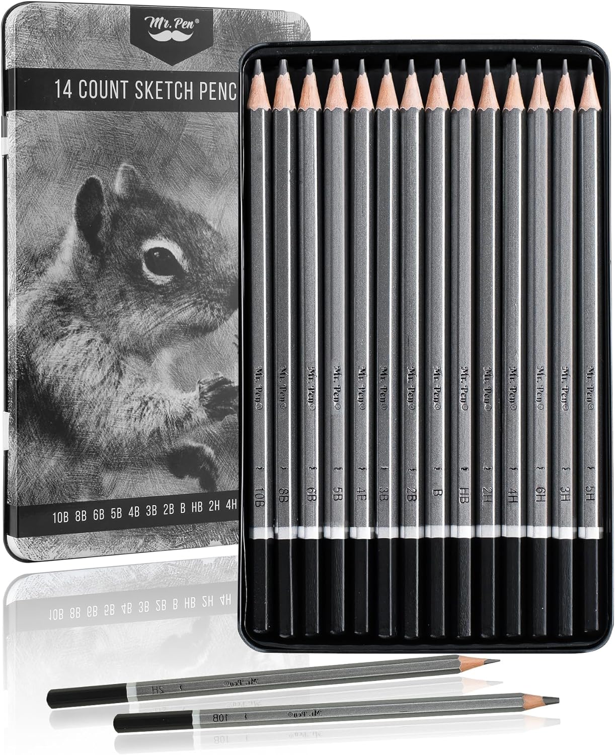 Mr. Pen- Sketch Pencils for Drawing, 14 Pack | Artist Graphite Pencils for Sketching (10B-6H), Sketch Set for Artists, Shading & Art Projects, Sketching Supplies