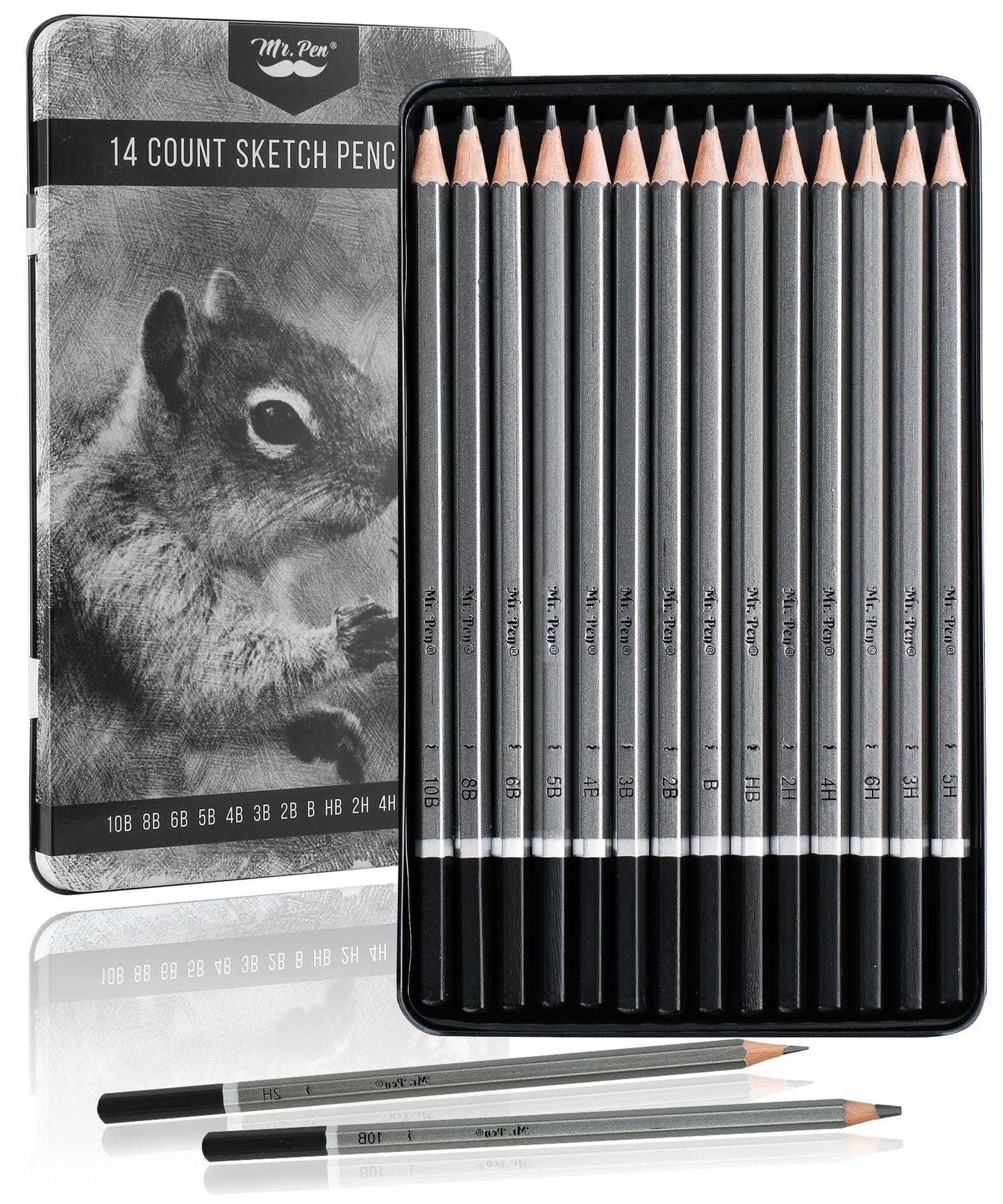 Mr. Pen- Sketch Pencils for Drawing, 14 Pack | Artist Graphite Pencils for Sketching (10B-6H), Sketch Set for Artists, Shading & Art Projects, Sketching Supplies