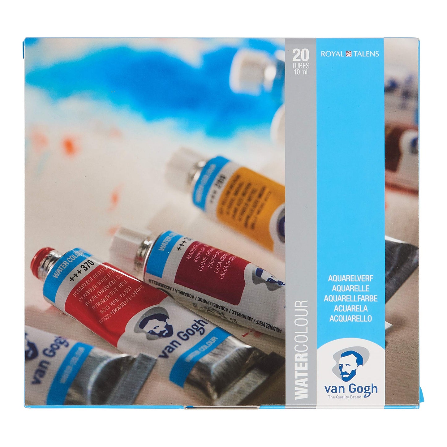 Van Gogh Watercolor Paint Set, Plastic Pocketbox, 12-Half Pan + 3-Half Pan Bonus General Selection