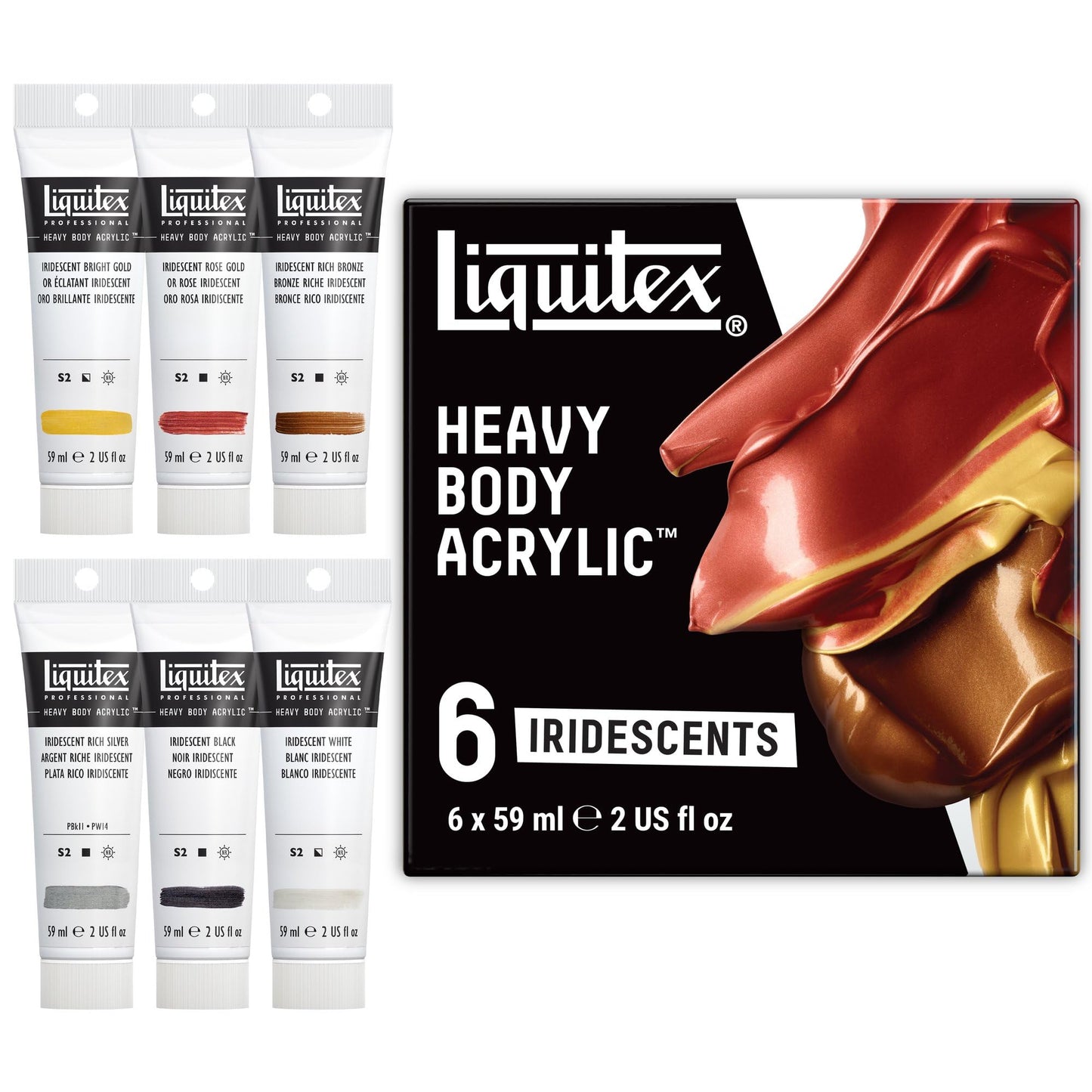 Liquitex Professional Heavy Body Acrylic Paint, Classic 12 x 59ml (2-oz) Set