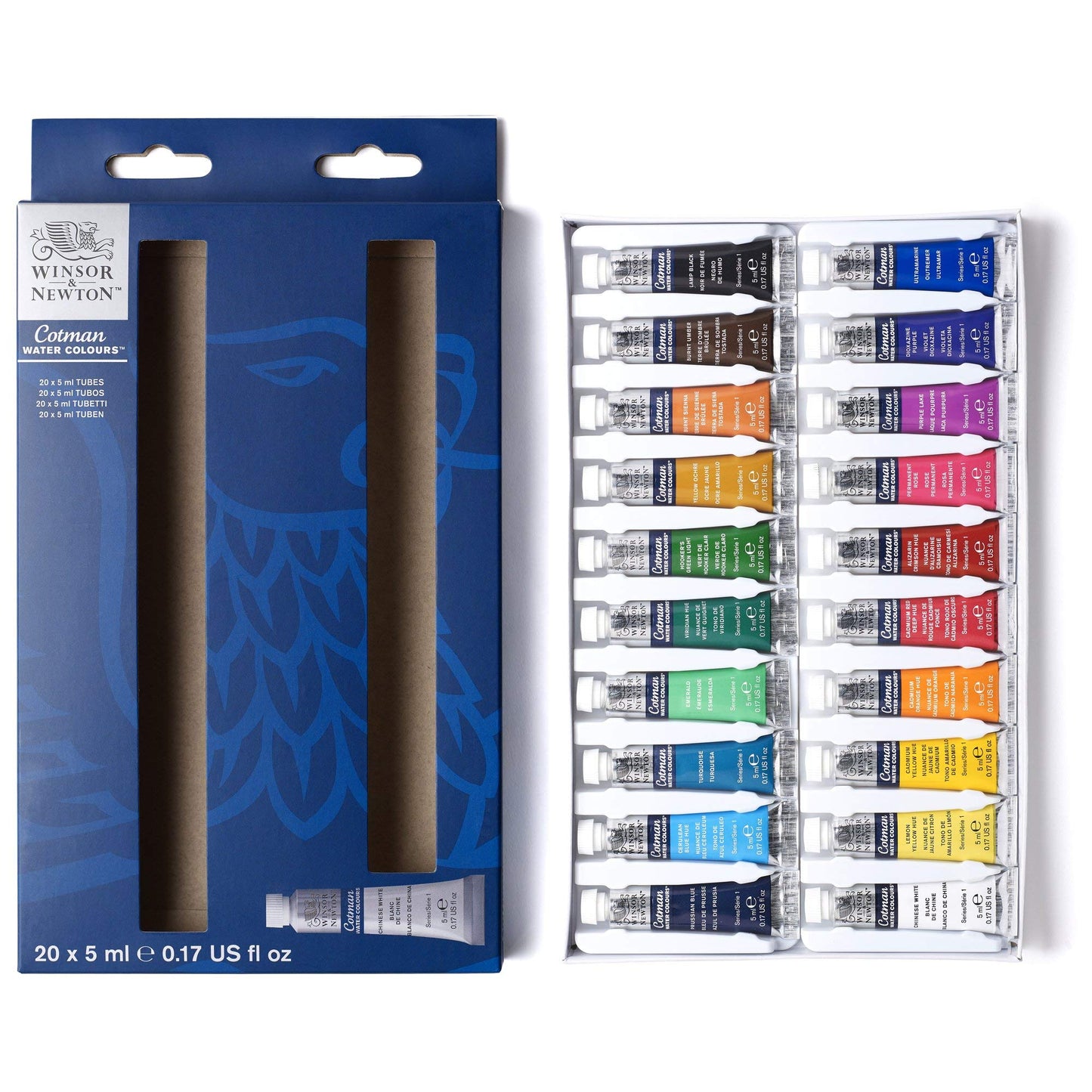 Winsor & Newton Cotman Watercolor Paint Set, Field Pocket Set, 12 Half Pan w/ Brush, Sponge, Bottle