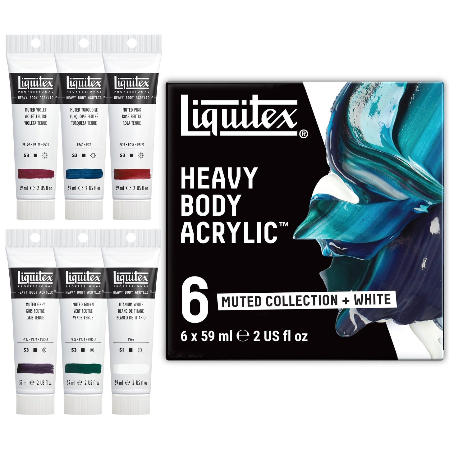 Liquitex Professional Heavy Body Acrylic Paint, Classic 12 x 59ml (2-oz) Set